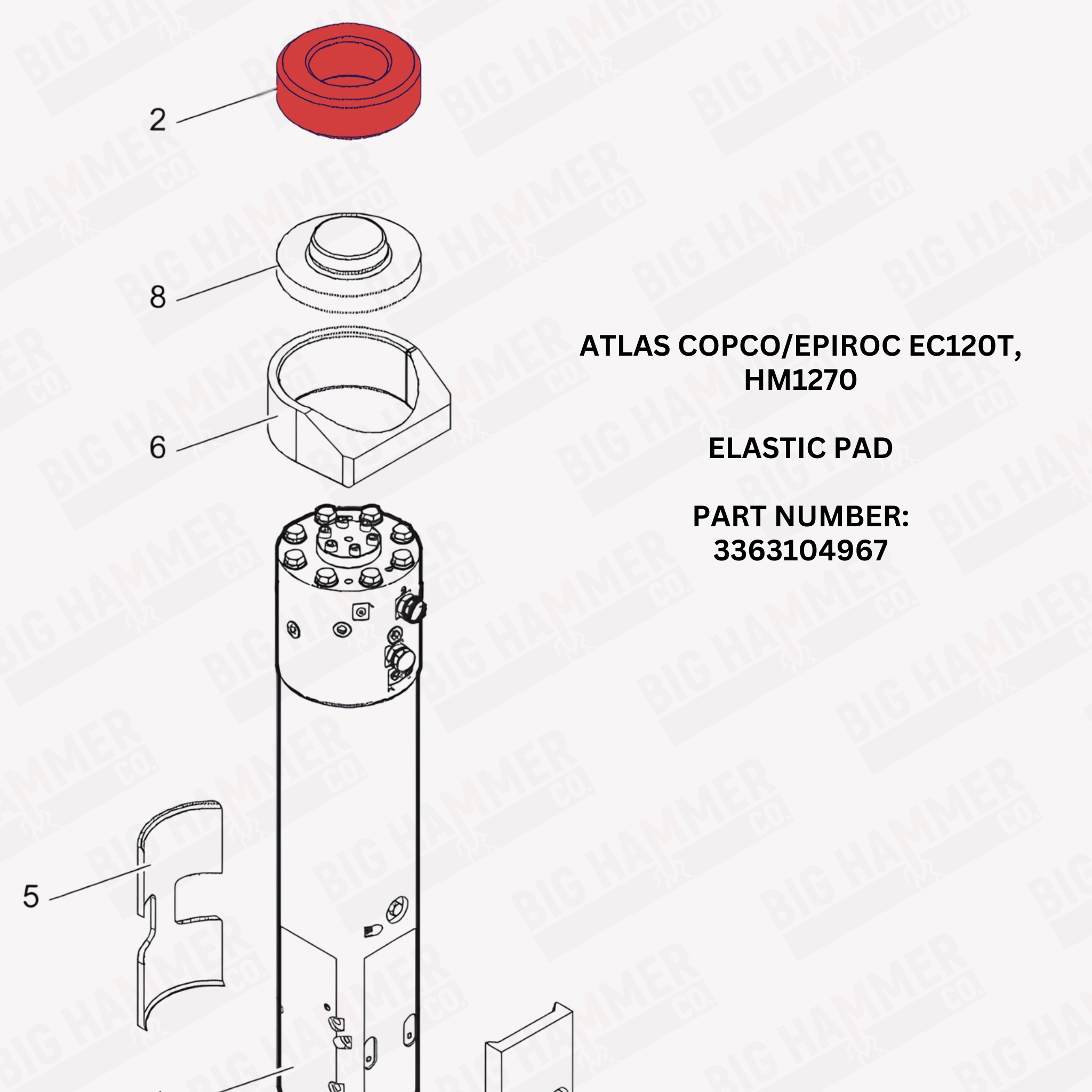 Atlas Copco/Epiroc EC120T, HM1270 Elastic Pad