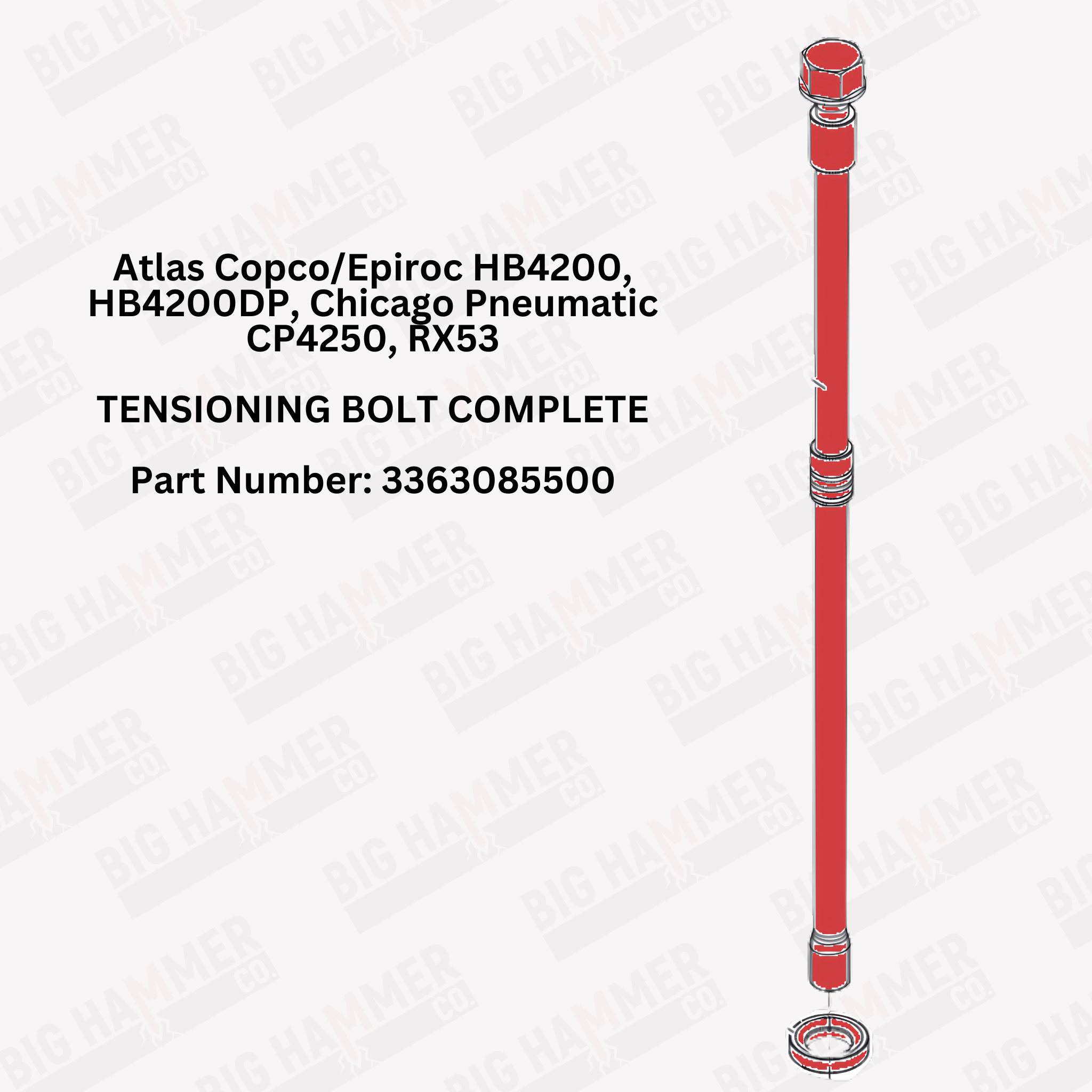 Atlas Copco/Epiroc HB4200, HB4200DP, Chicago Pneumatic CP4250, RX53 Side Bolt Complete
