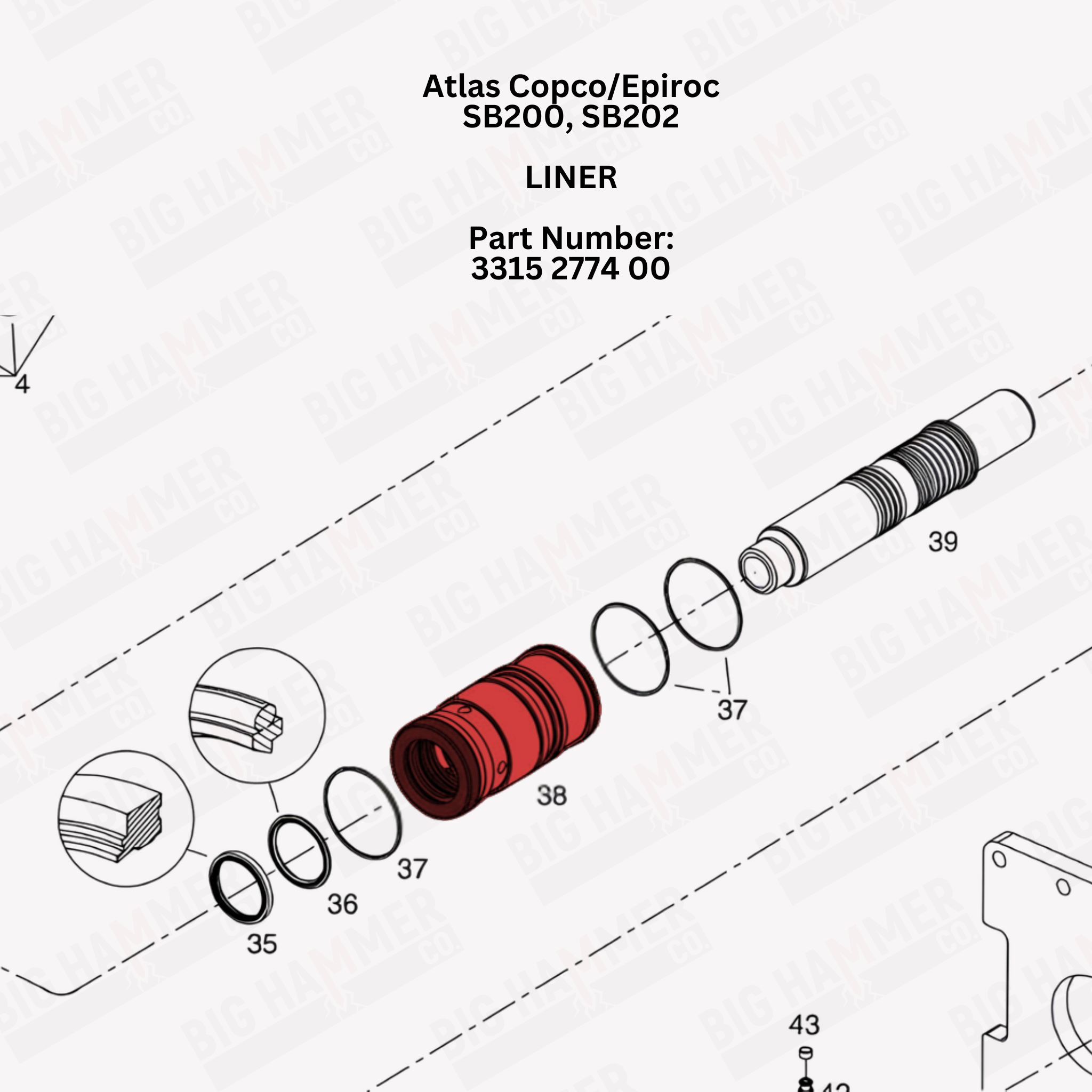 Atlas Copco/Epiroc SB200, SB202 Liner
