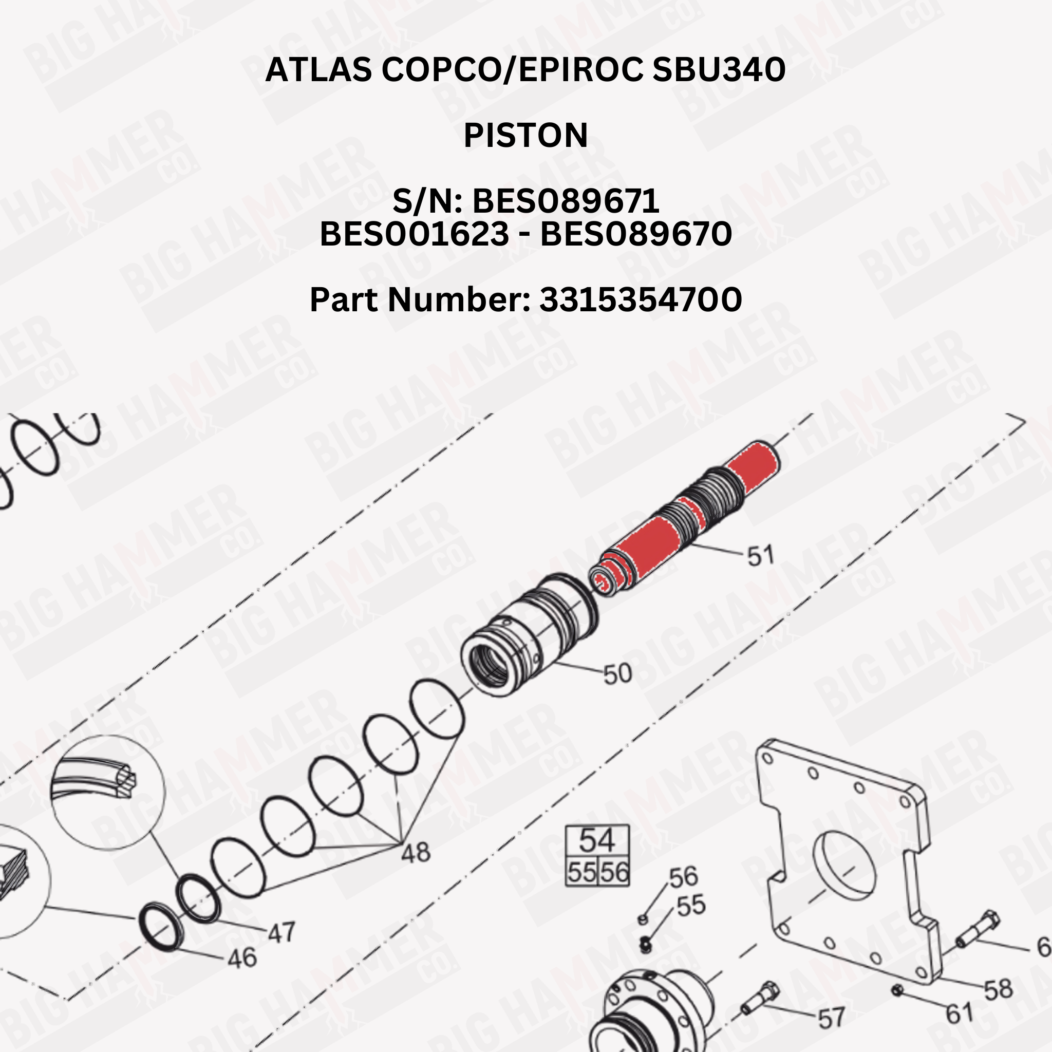 Atlas Copco/Epiroc SBU340 Piston