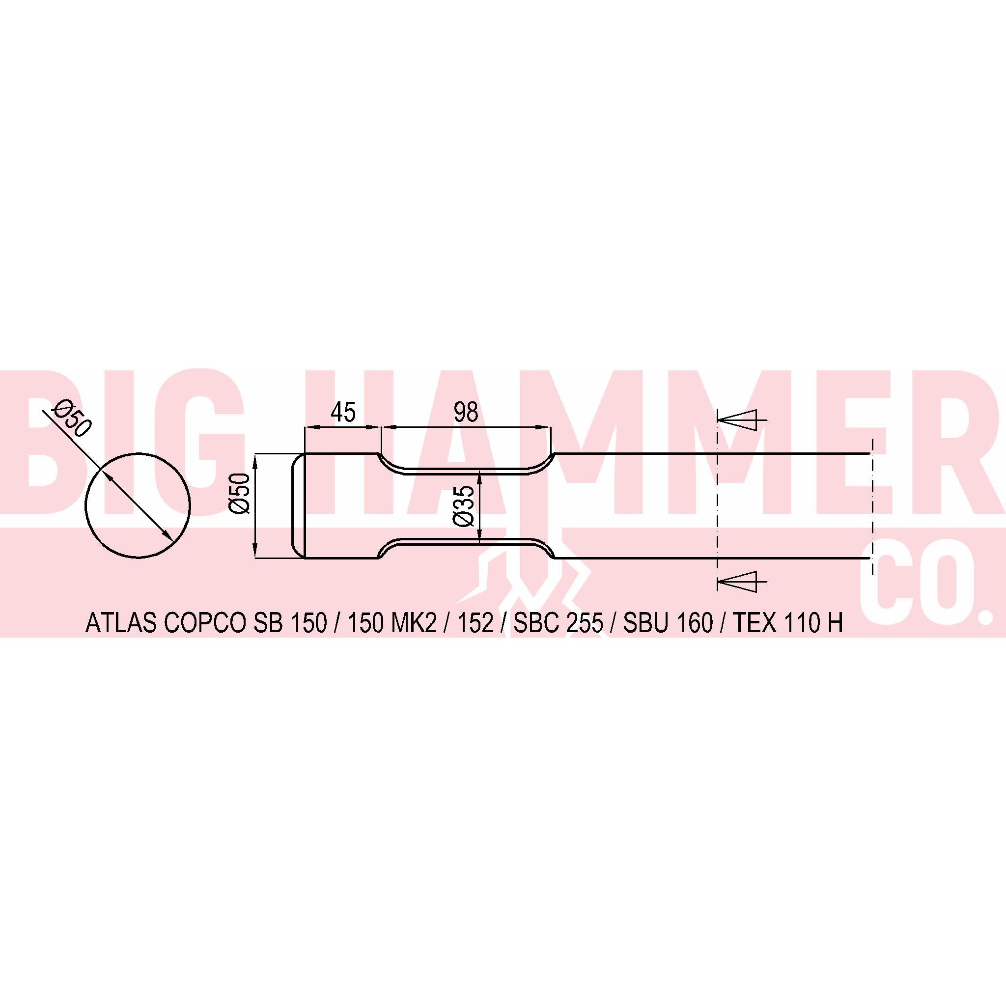 Atlas Copco/Epiroc SB150, SB152, SBC255, SBU160 points and chisels