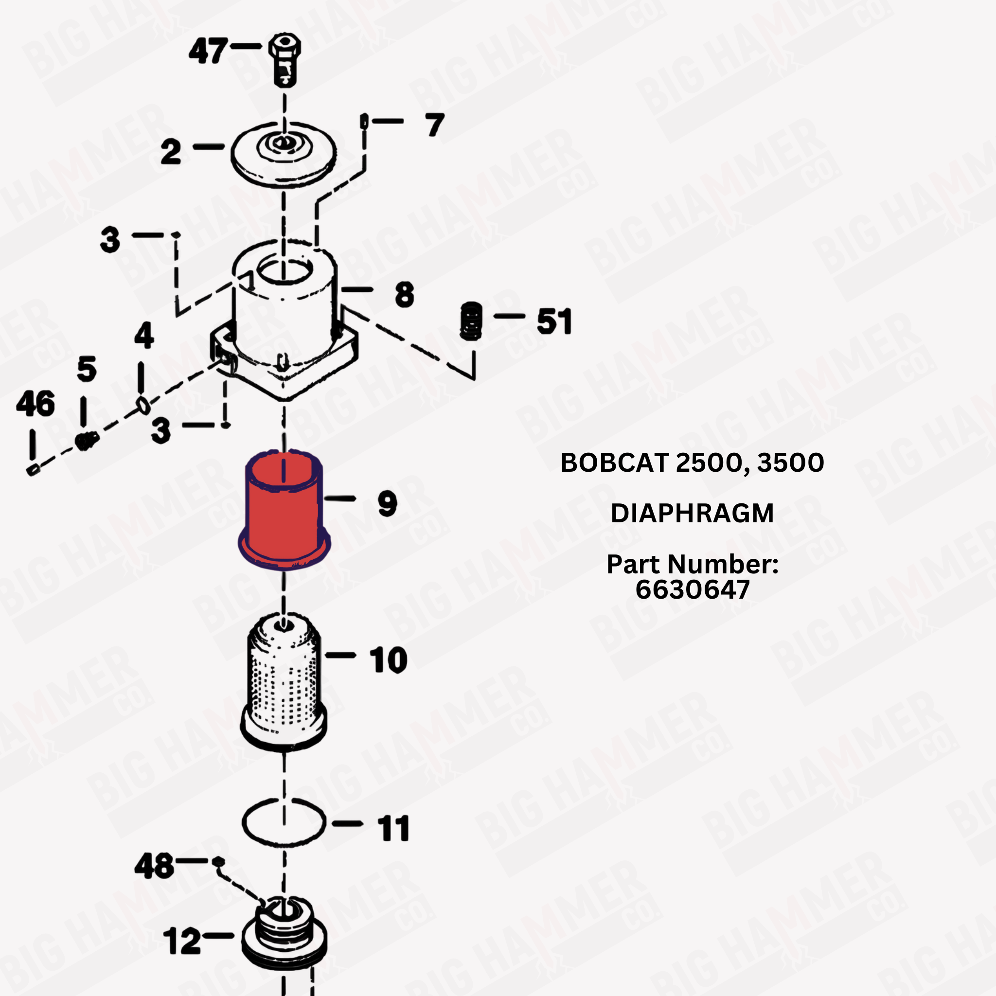 Bobcat 2500, 3500 Diaphragm