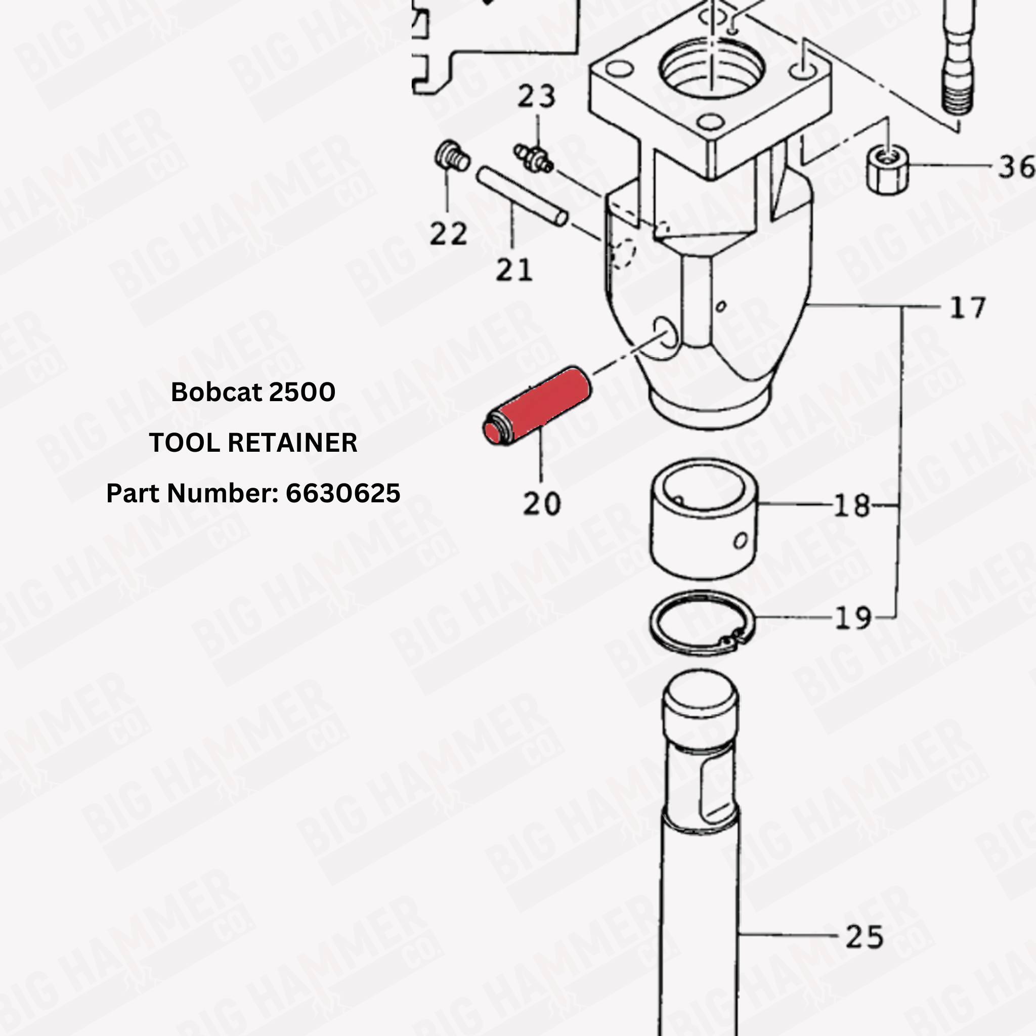 Bobcat 2500, 3500 Tool Retainer