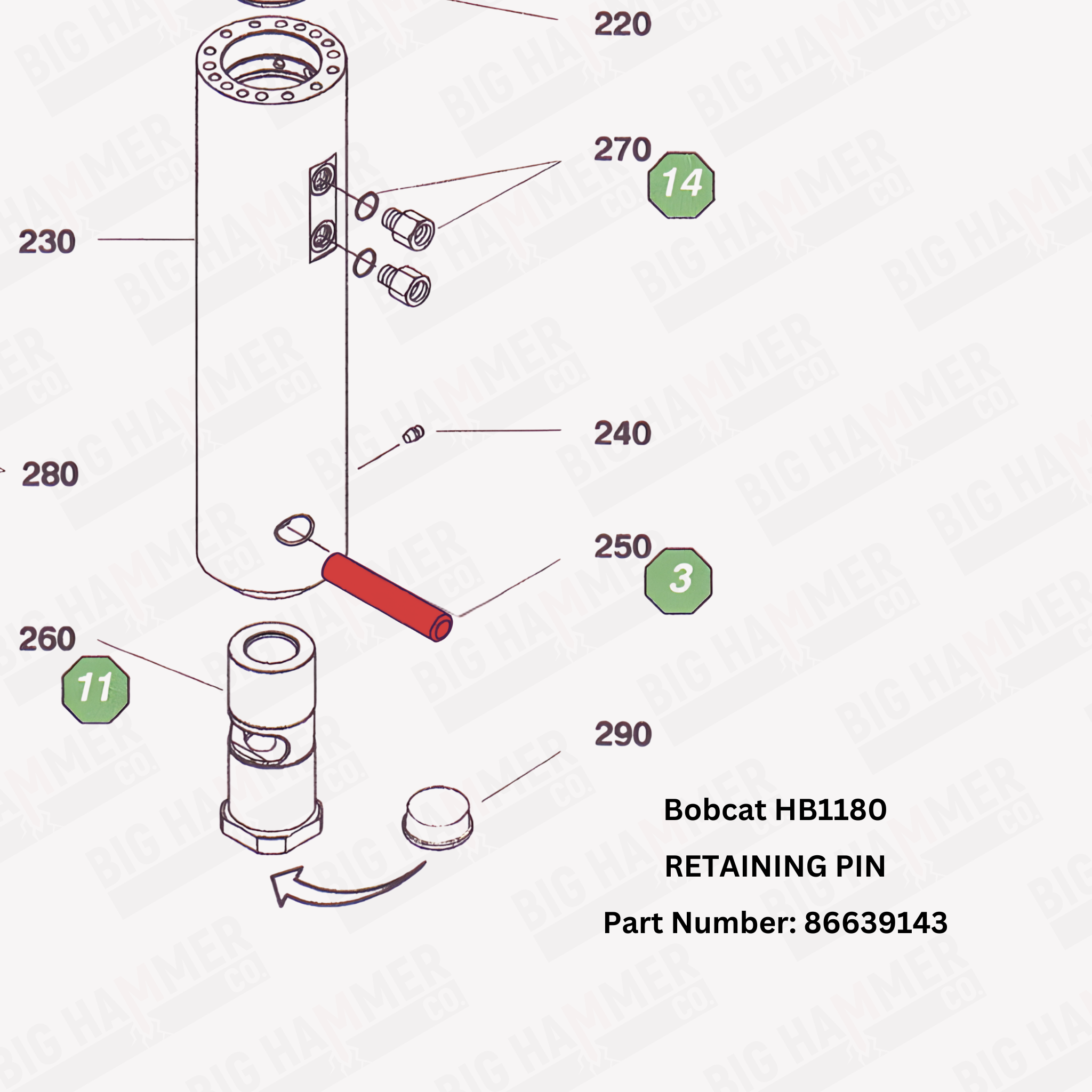 Bobcat HB1180 Retainer Pin