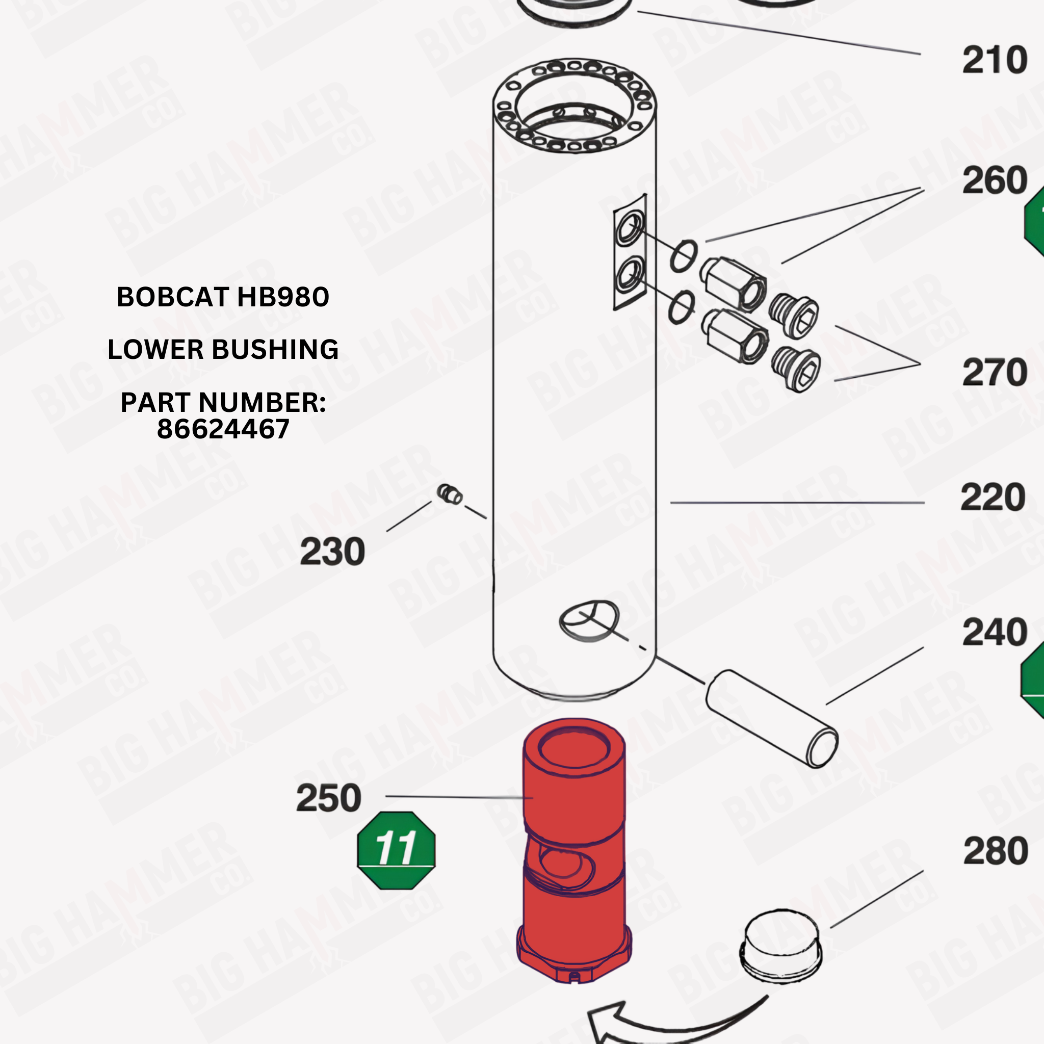 Bobcat HB980 Lower Bushing