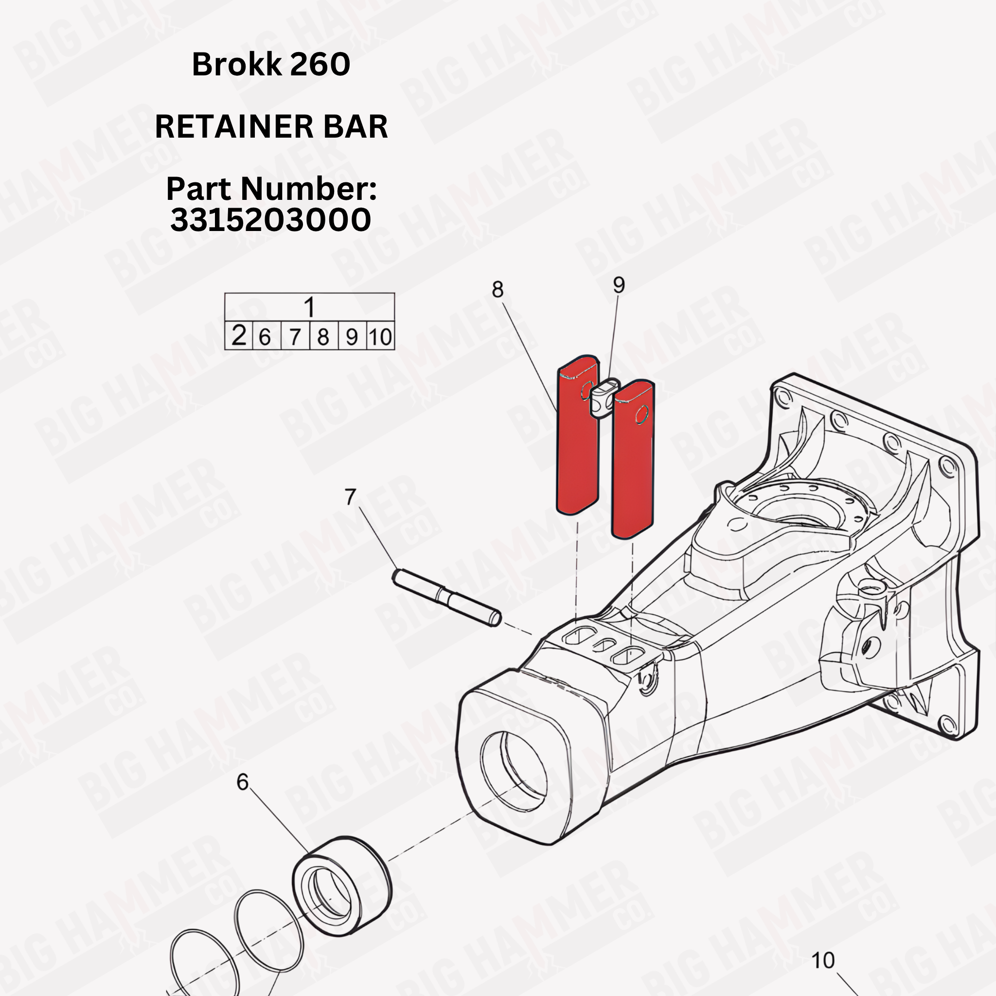 Brokk 260 Retainer Bar