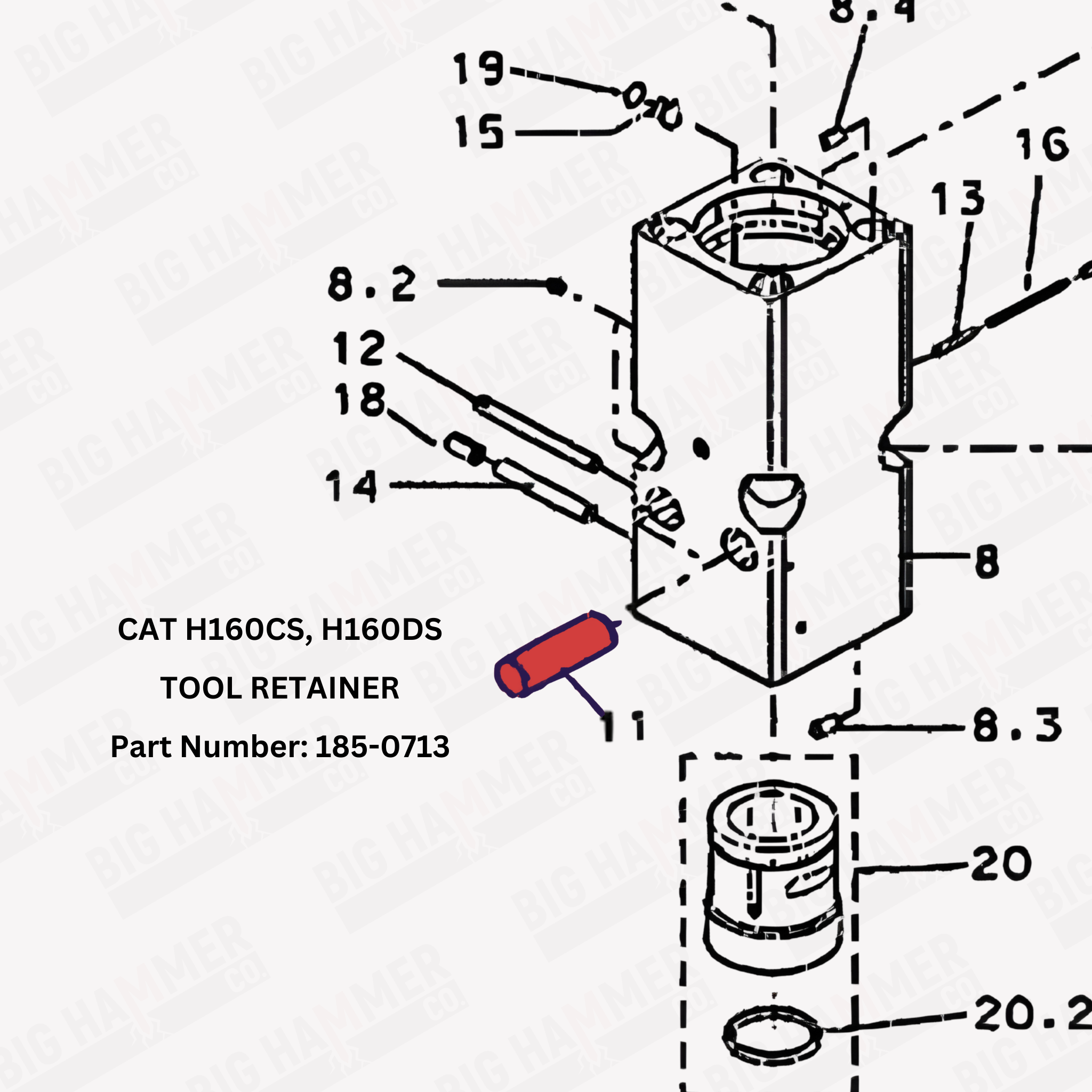 CAT H160CS, H160DS Tool Retainer
