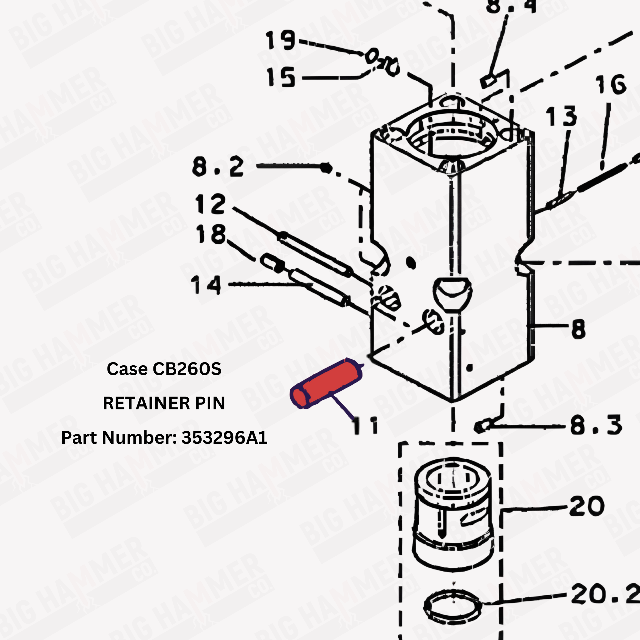 Case CB260S Retainer Pin