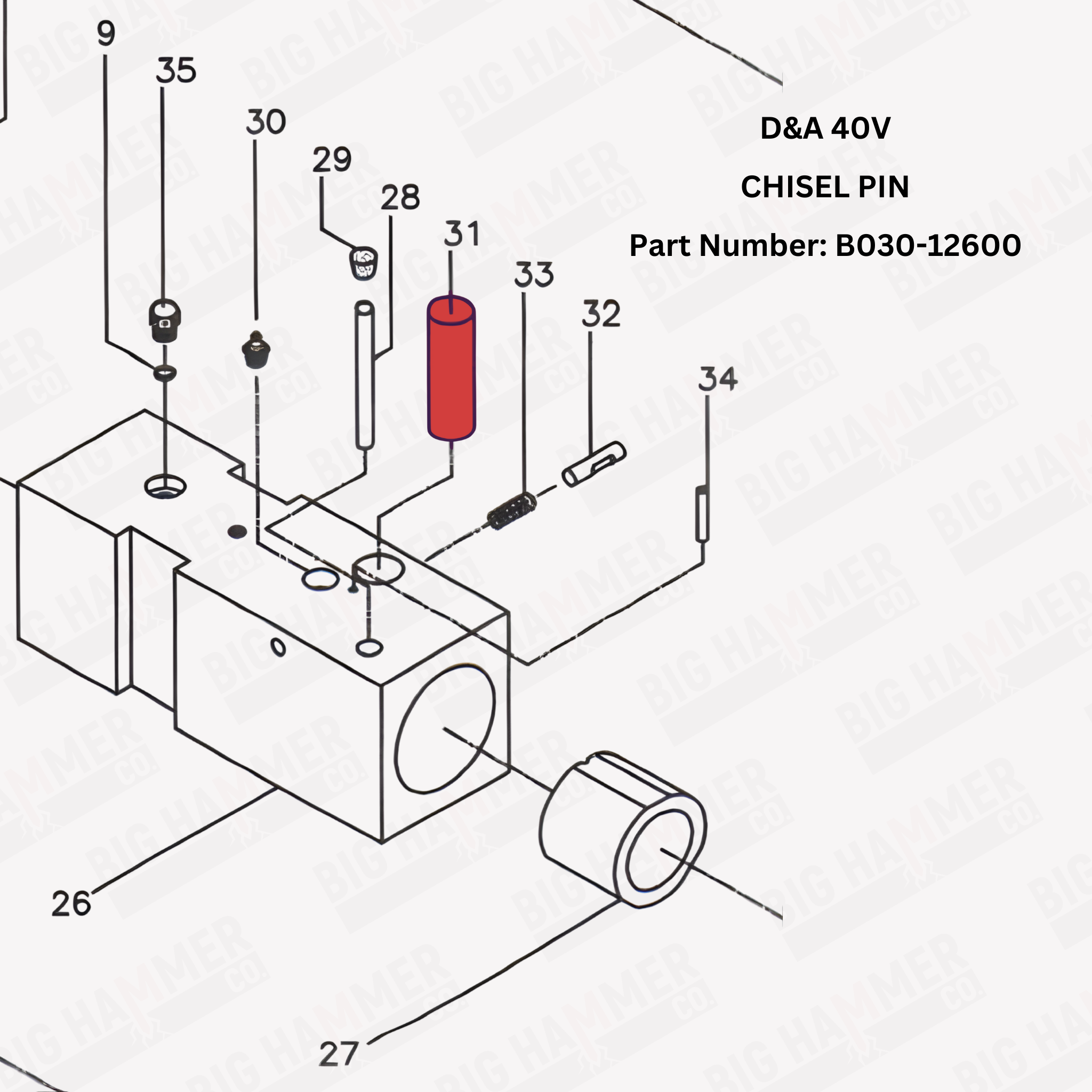 D&A 40V Chisel Pin (Tool Retainer)