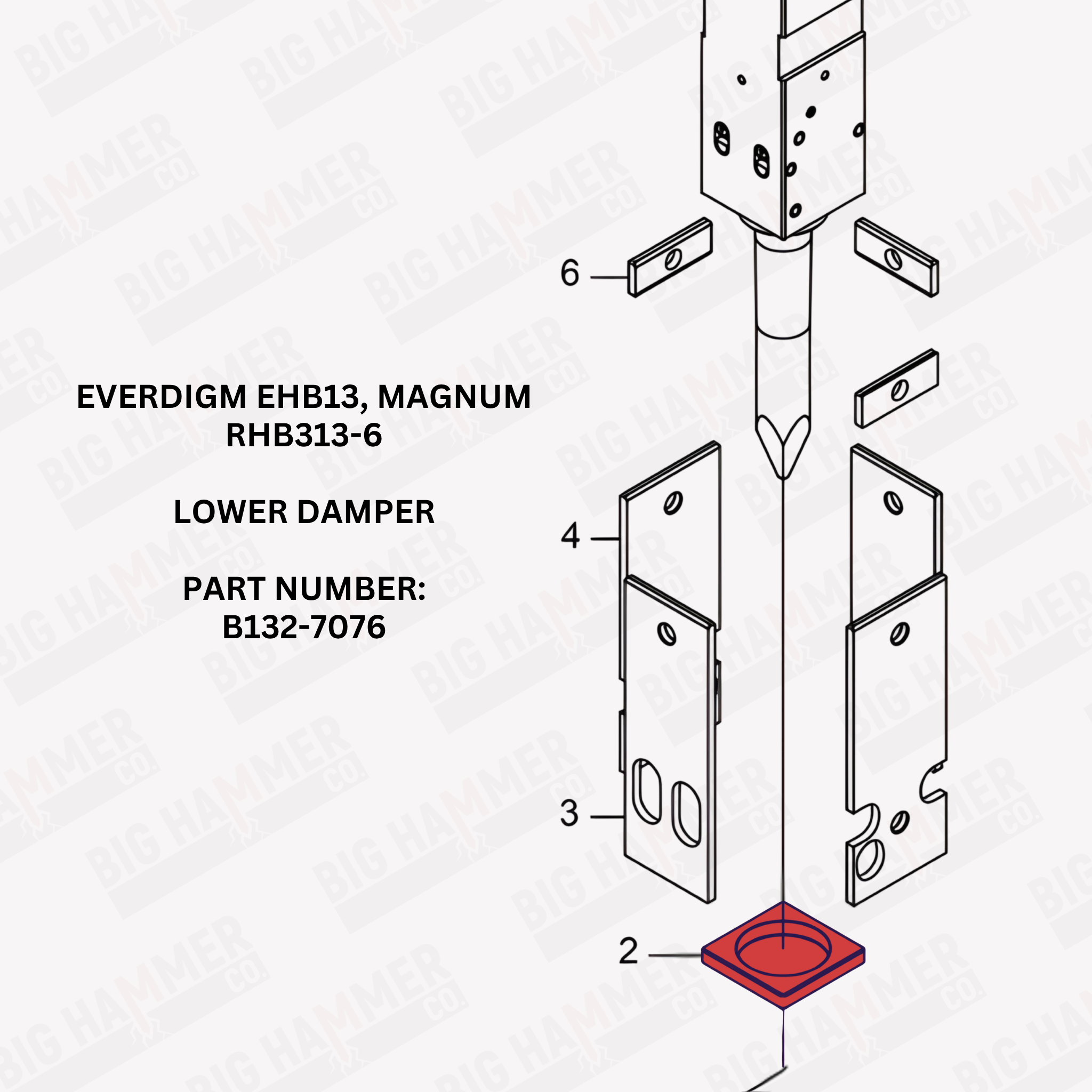 Everdigm EHB13, Magnum RHB313-6 Lower Damper