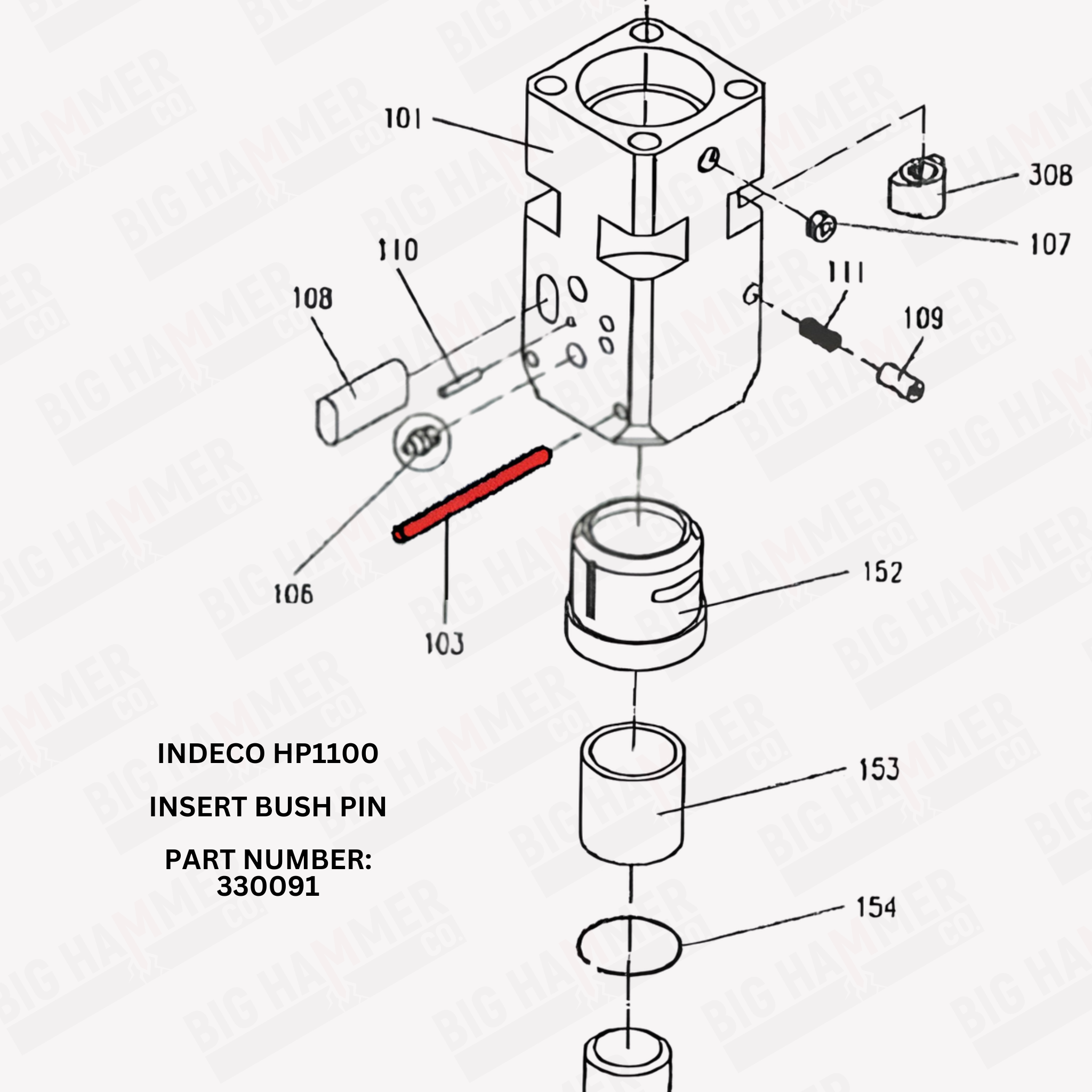Indeco HP1100 Insert Bush Pin
