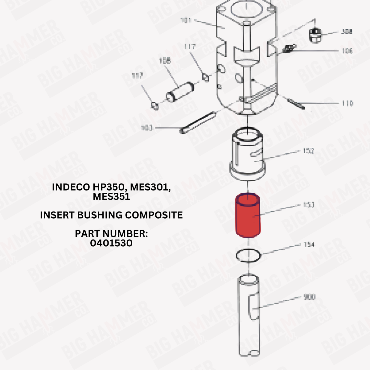 Indeco HP350, MES301, MES351 Insert Bushing Composite