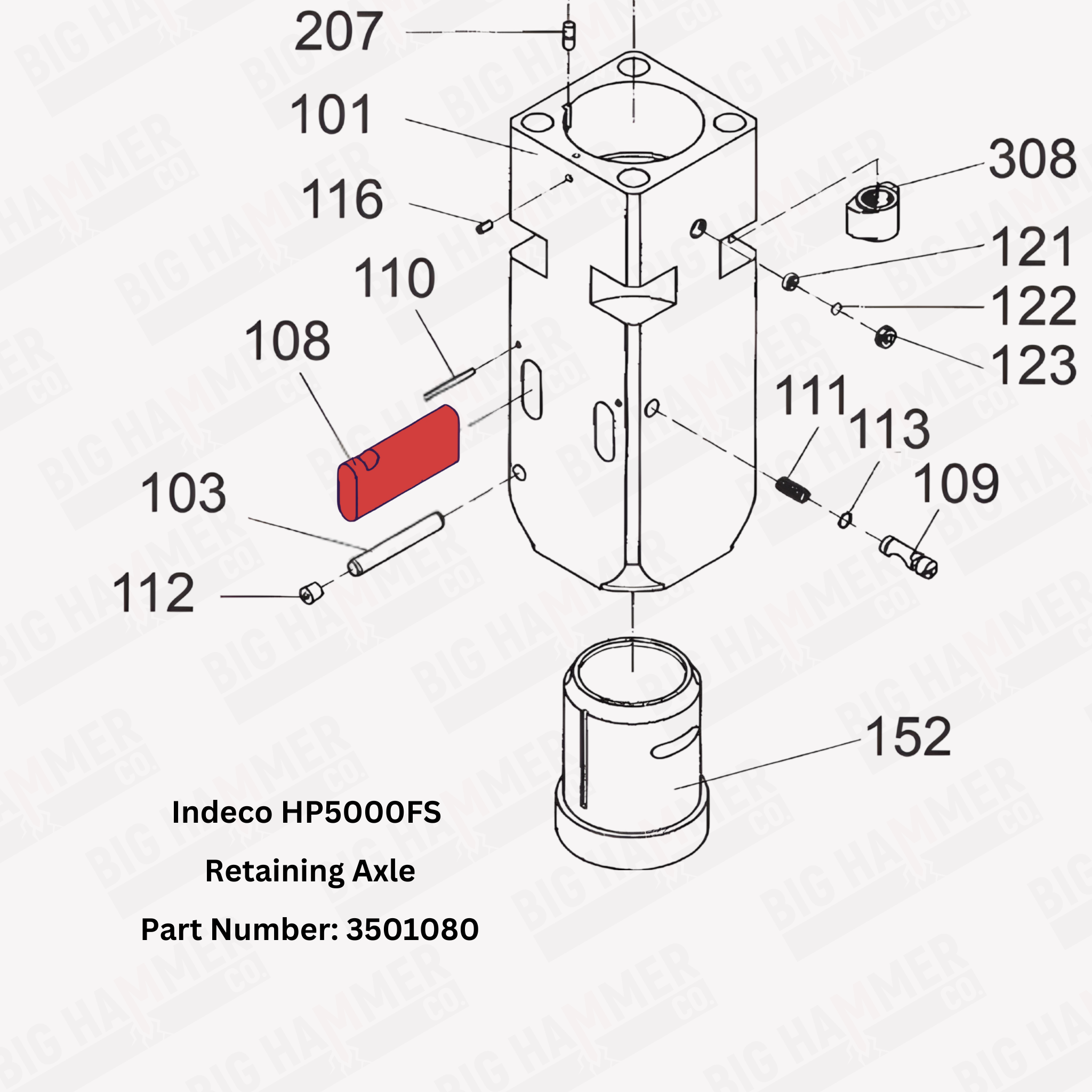 Indeco HP5000FS Retaining Axle
