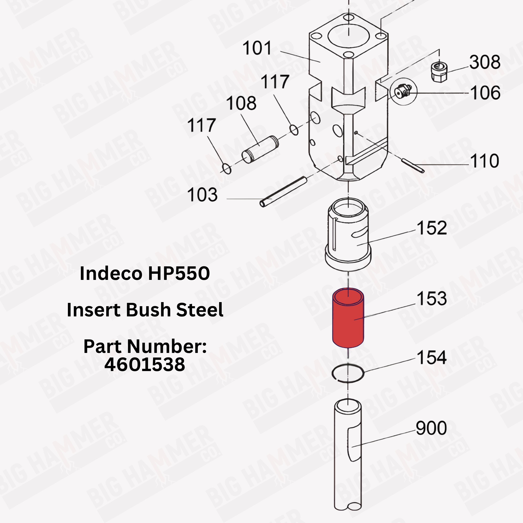 Indeco HP550 Insert Bush Steel
