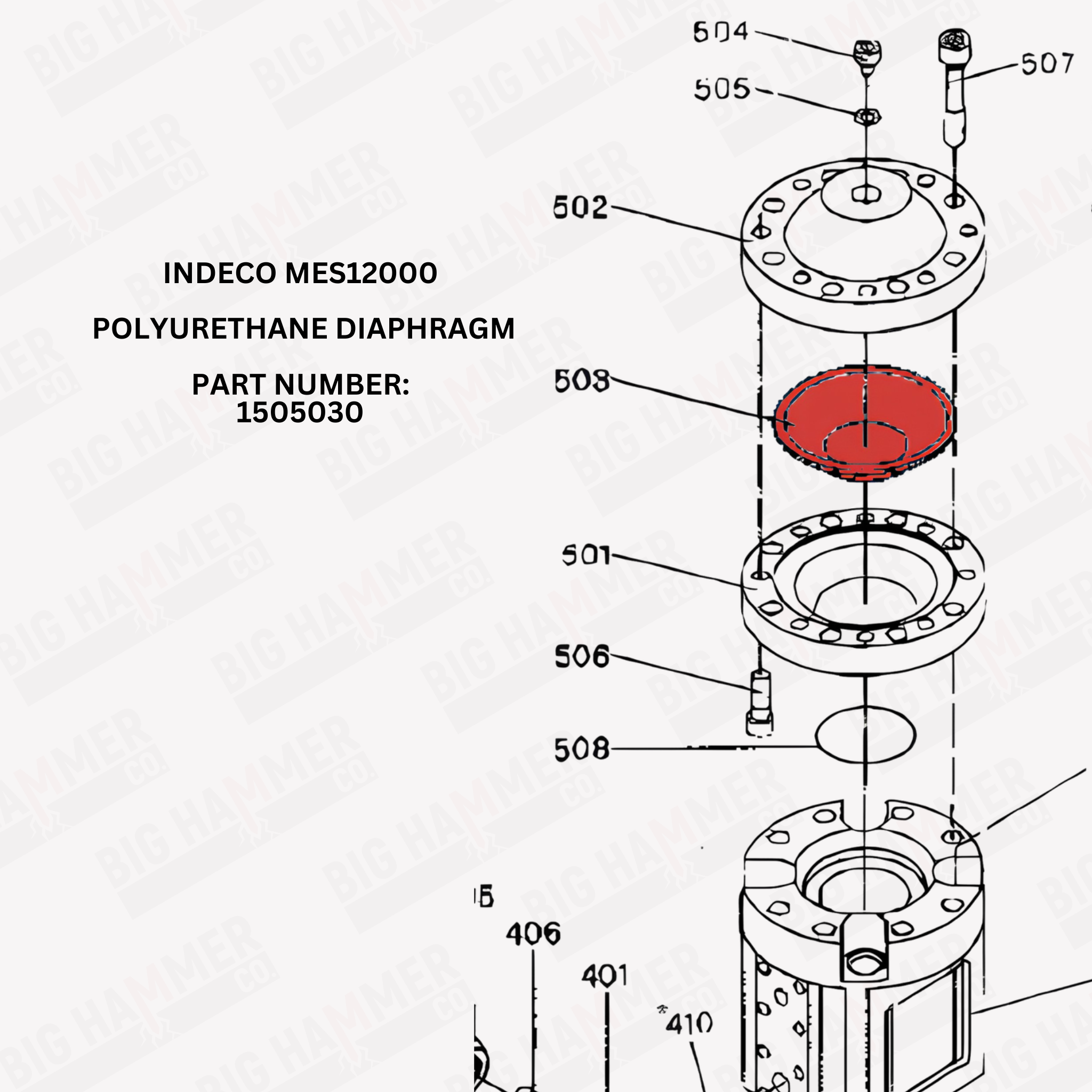 Indeco MES12000 Polyurethane Diaphragm