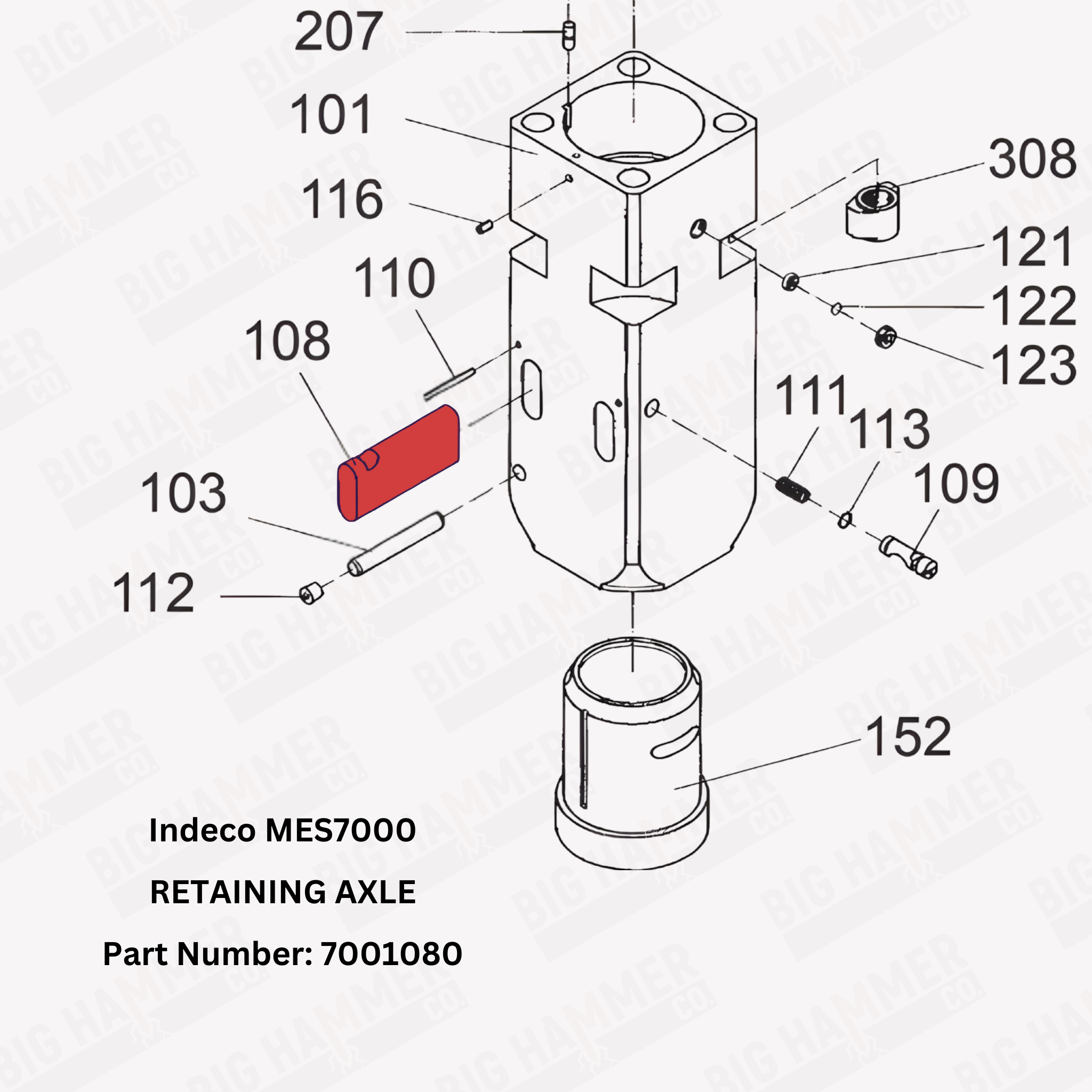 Indeco MES7000 Retaining Axle