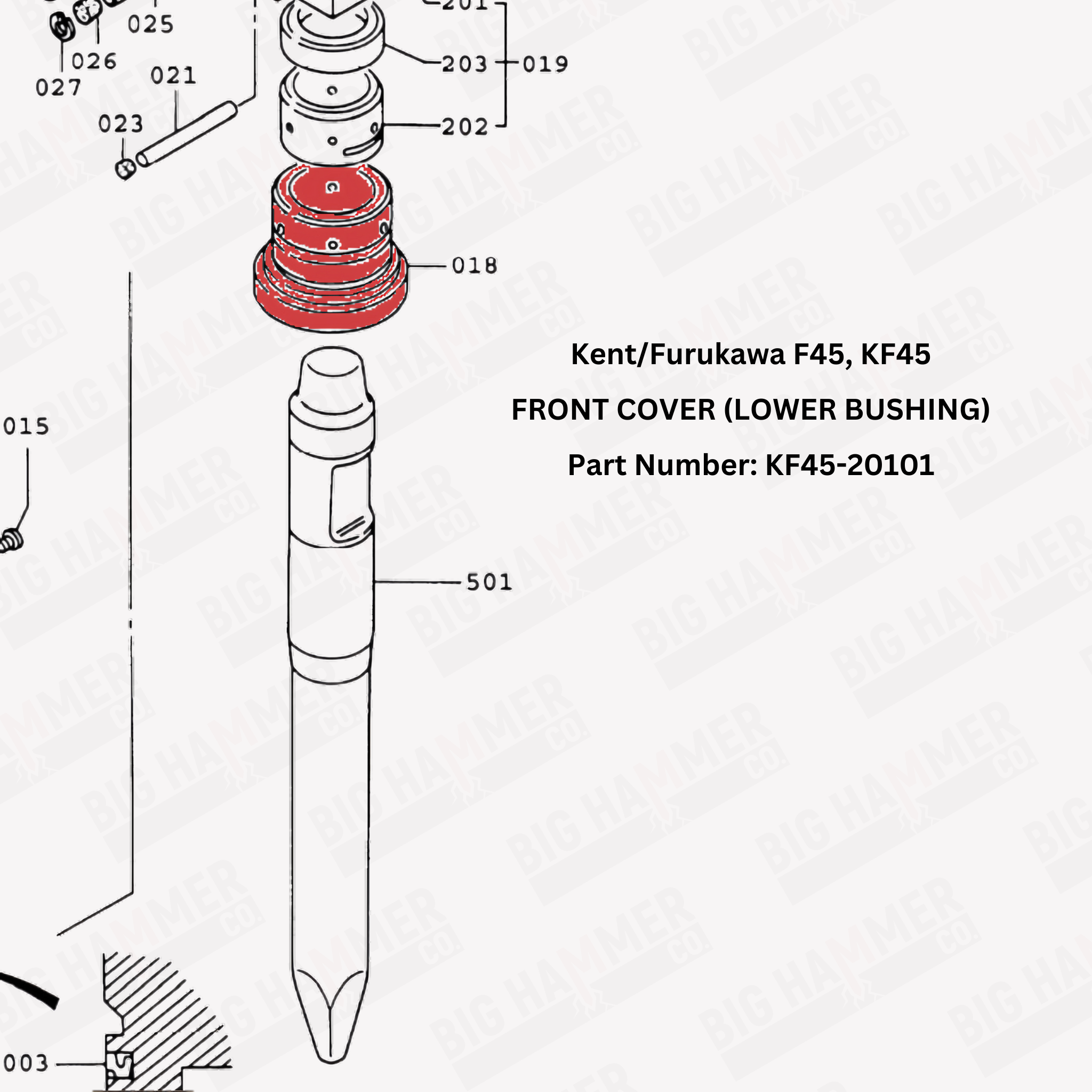 Kent/Furukawa F45, KF45 Front Cover (Lower Bushing)