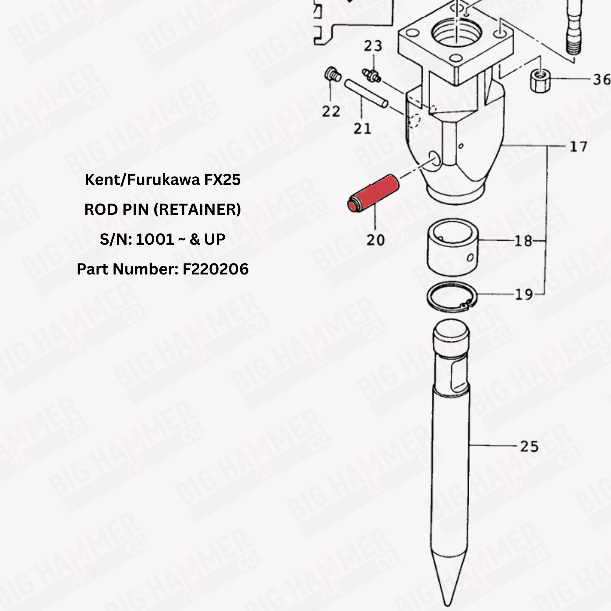 Kent/Furukawa FX25 Rod Pin (Retainer)