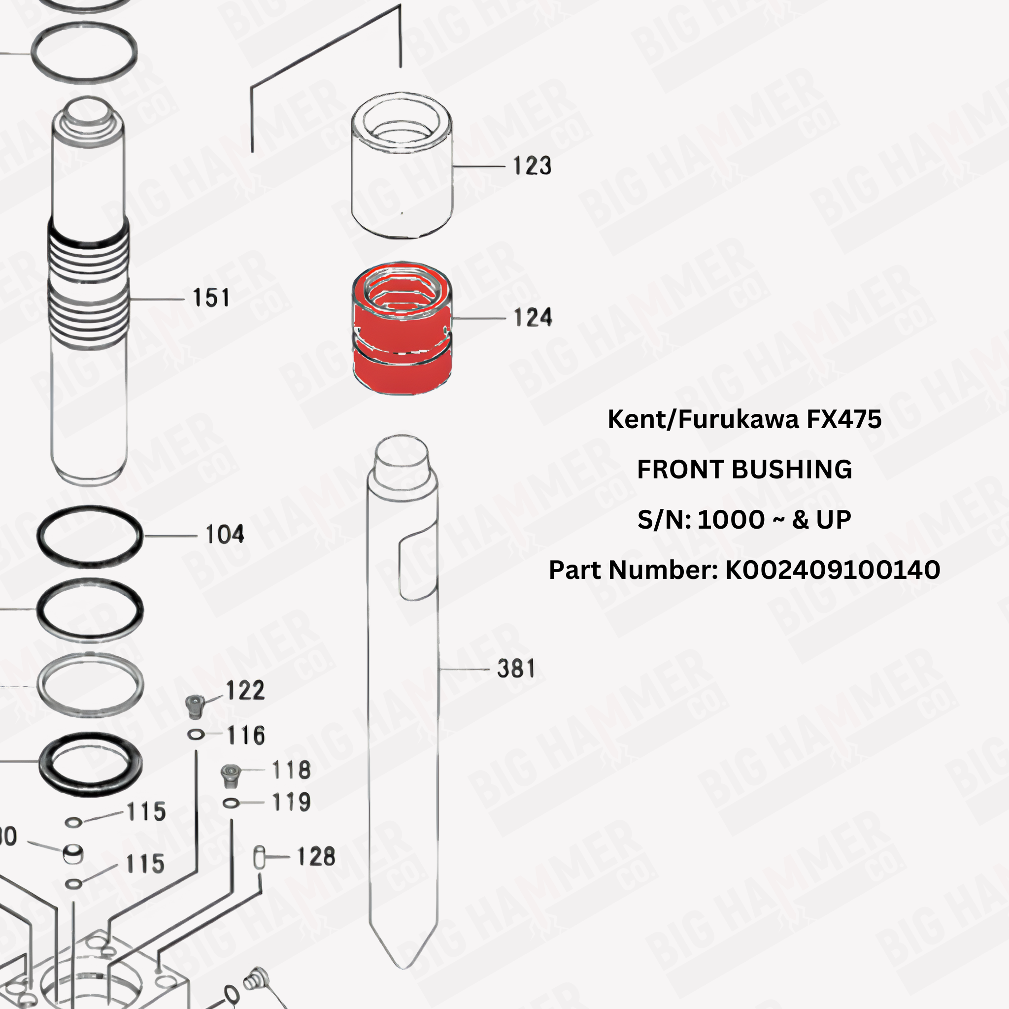 Kent/Furukawa FX475 Front Bushing