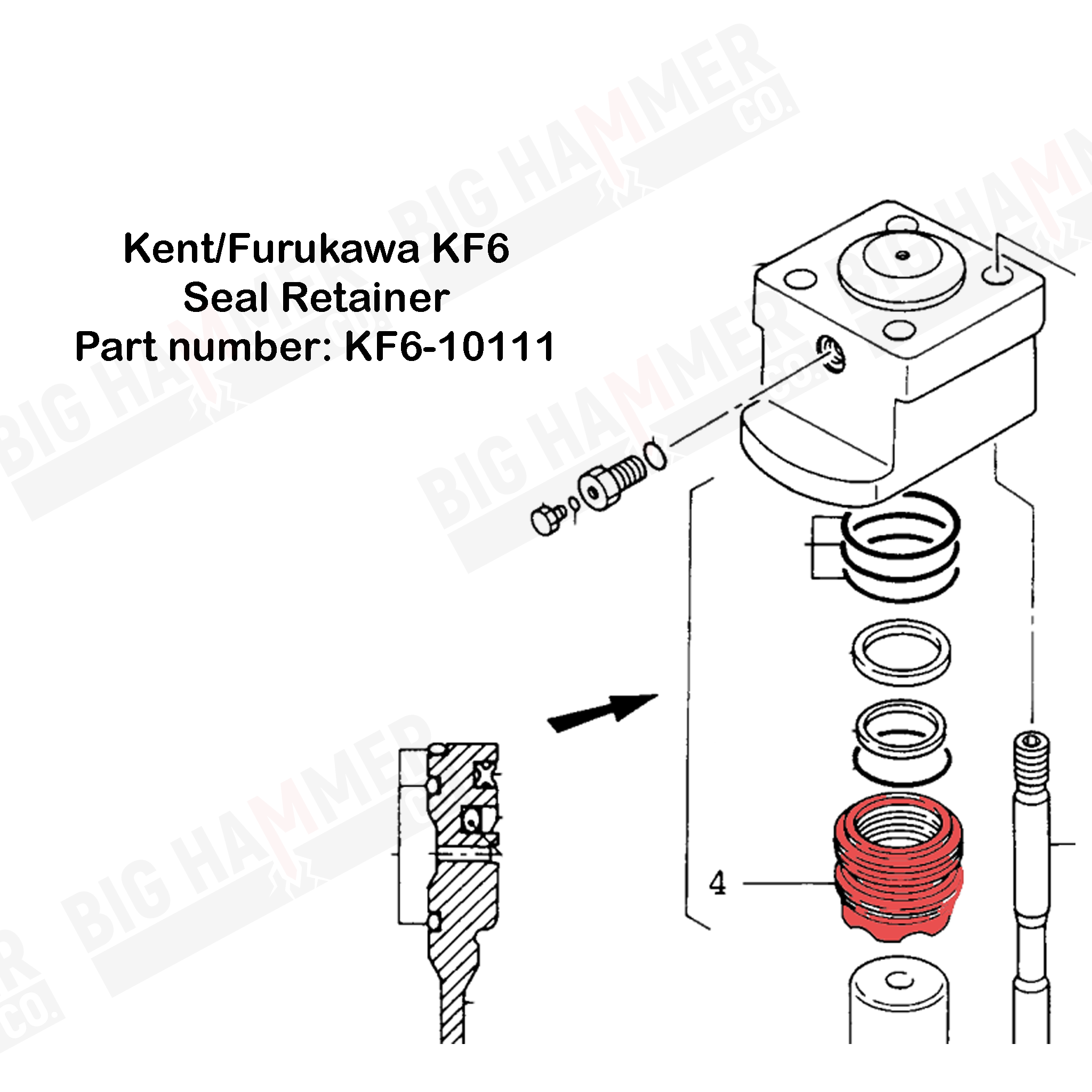 Kent/Furukawa KF6 Seal Retainer (PN KF6-10111)