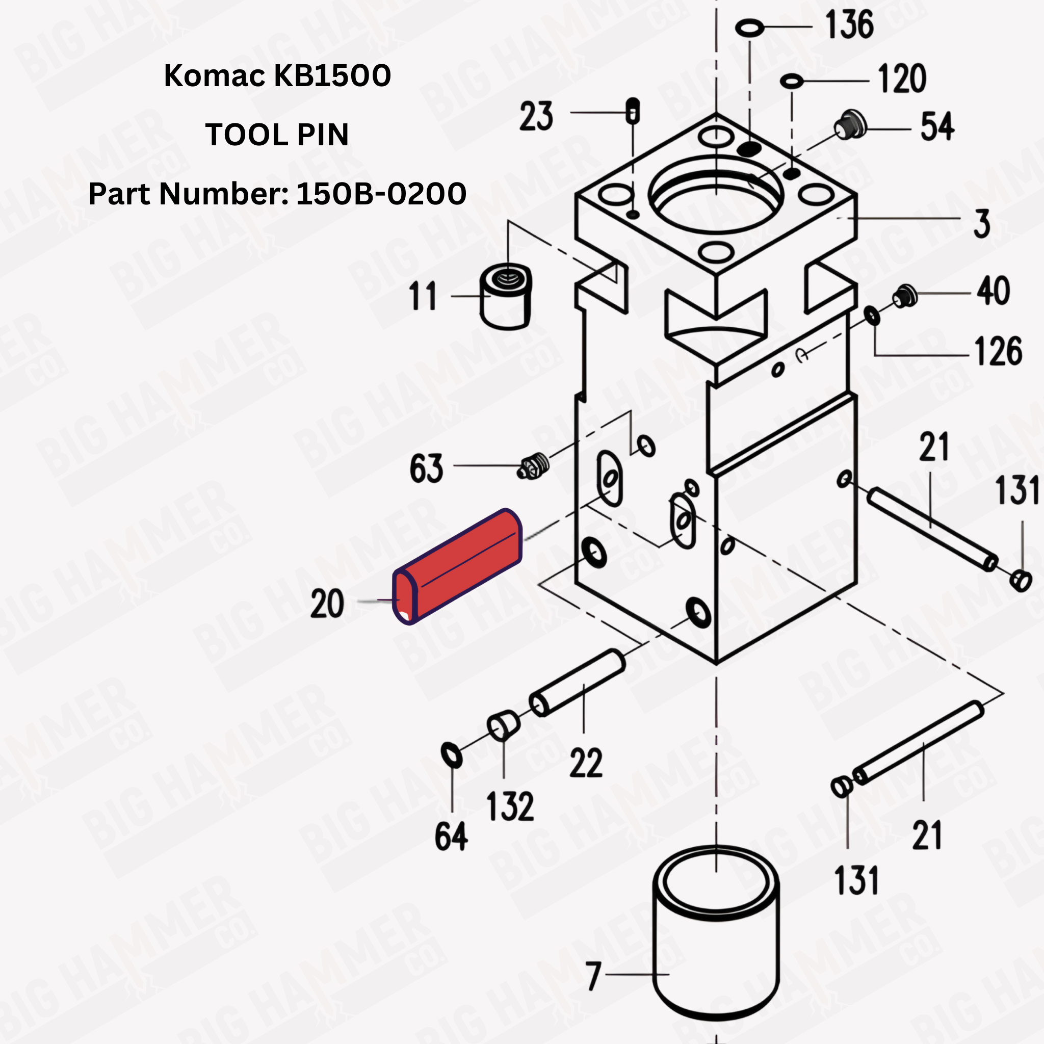 Komac KB1500 Tool Pin
