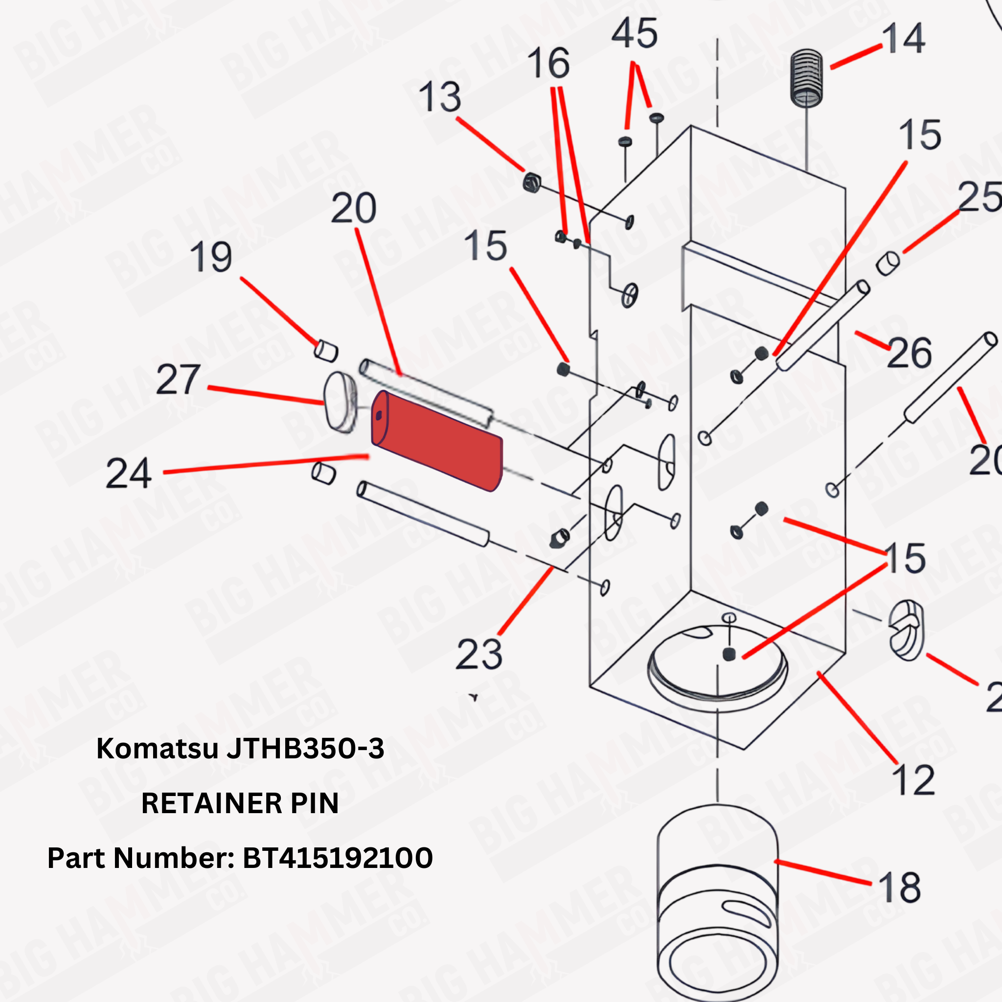 Komatsu JTHB350-3 Retainer Pin
