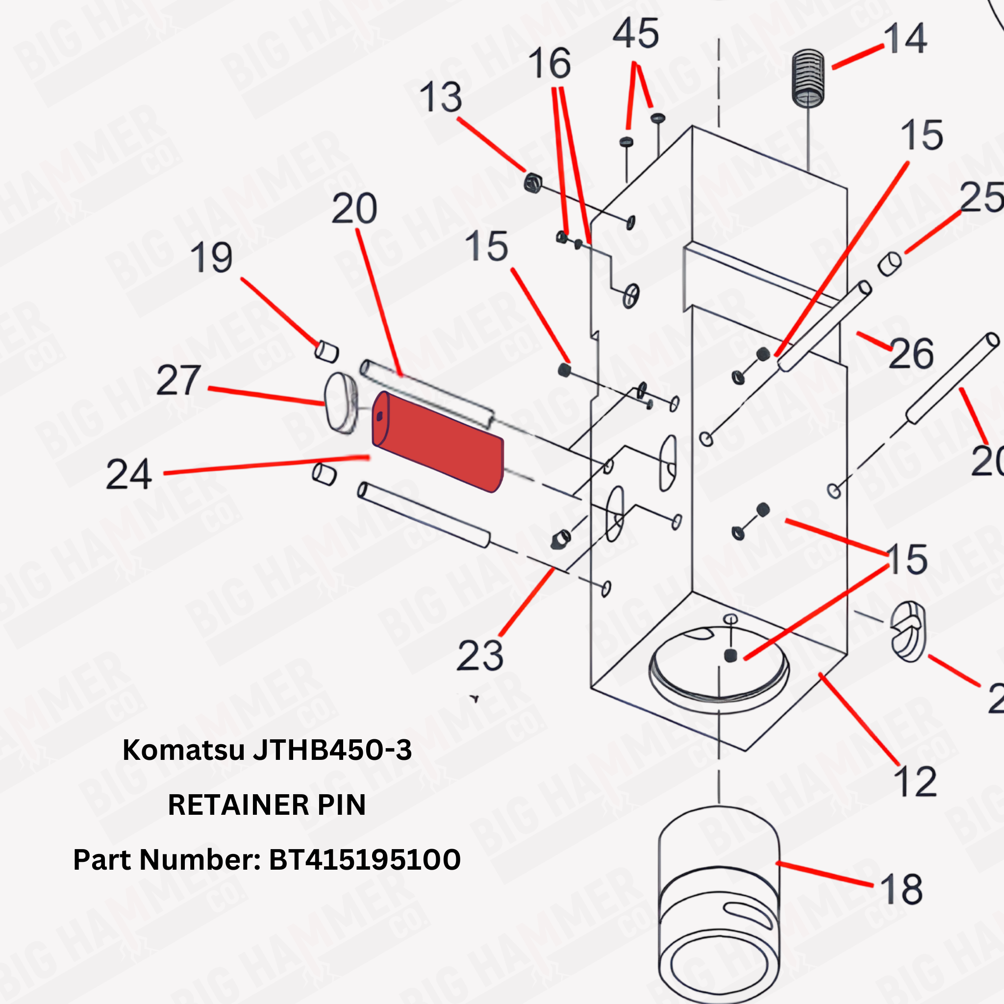 Komatsu JTHB450-3 Retainer Pin