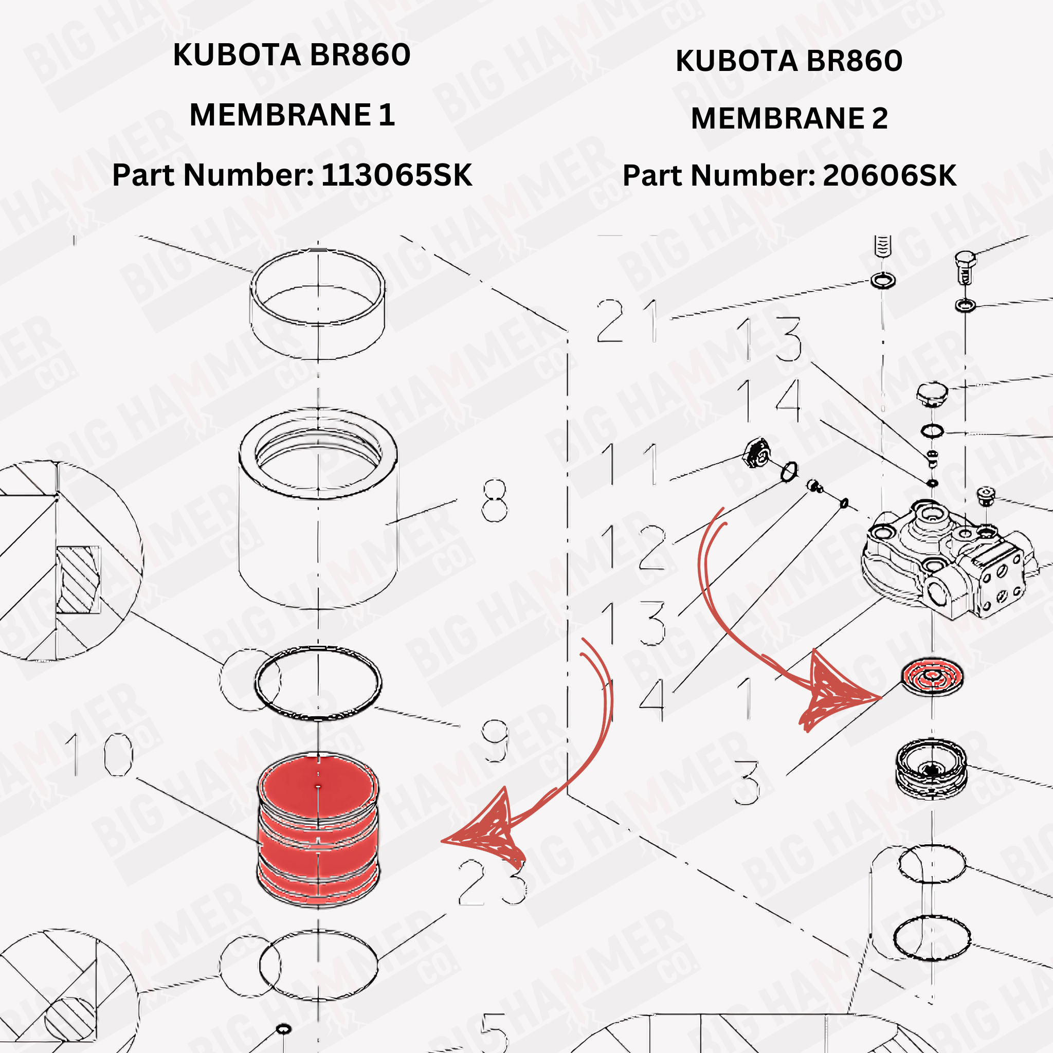 Kubota BR860 Diaphragm/Membrane