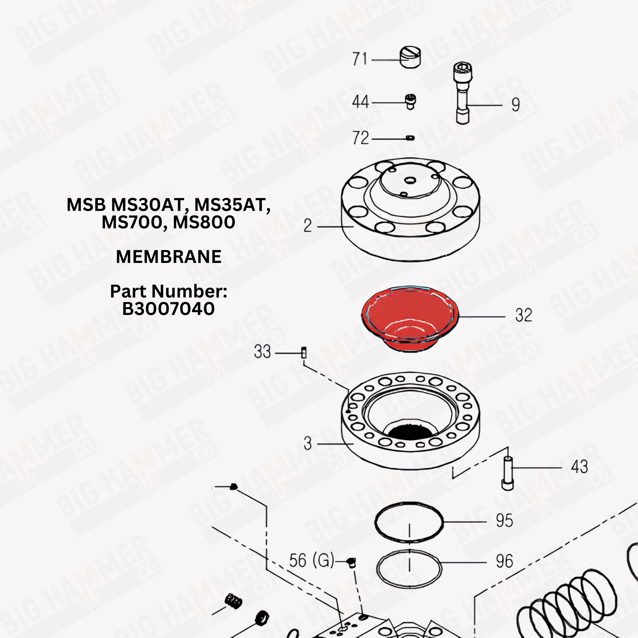 MSB MS30AT, MS35AT, MS700, MS800 Diaphragm/Membrane