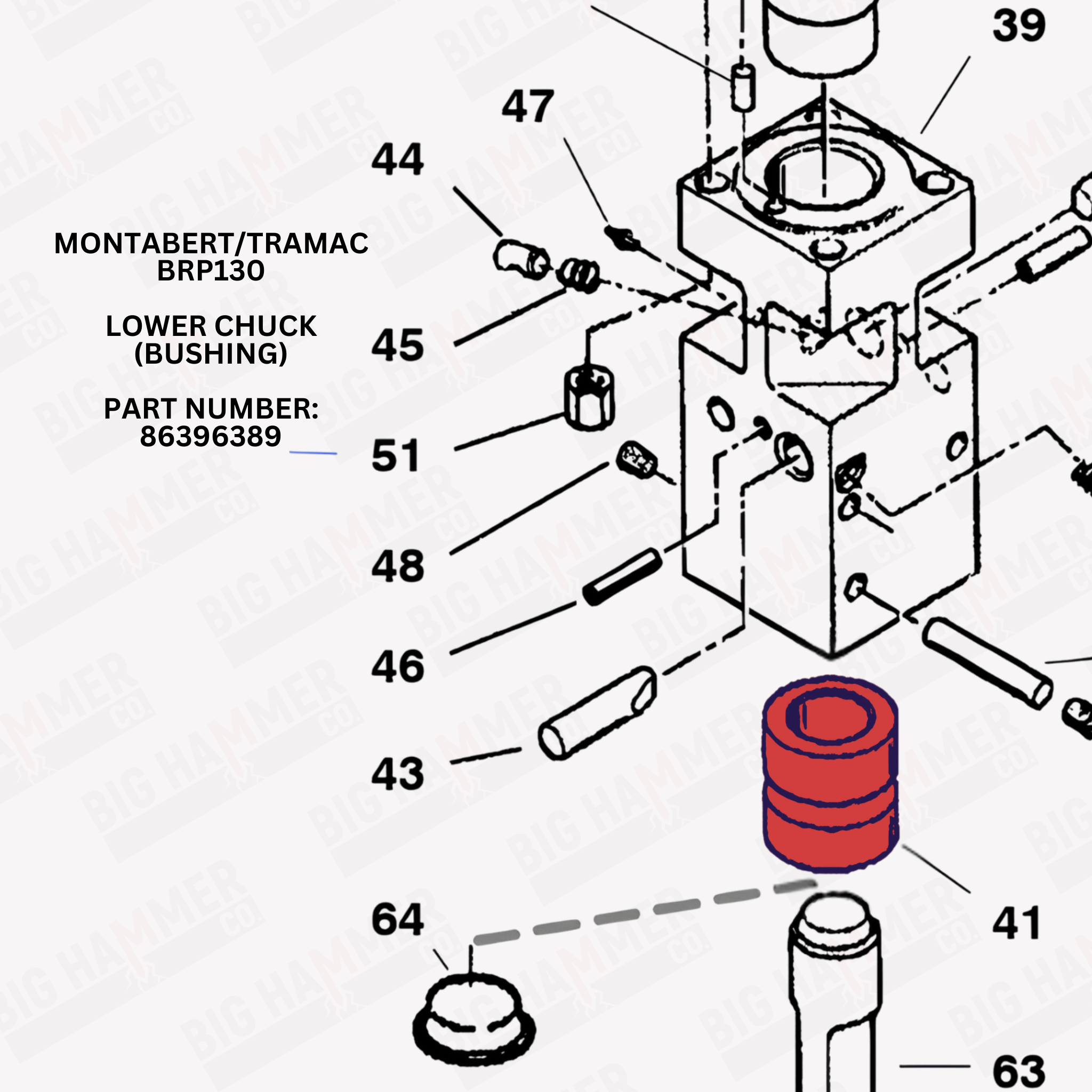 Montabert/Tramac BRP130, BRP140 Lower Chuck Bushing