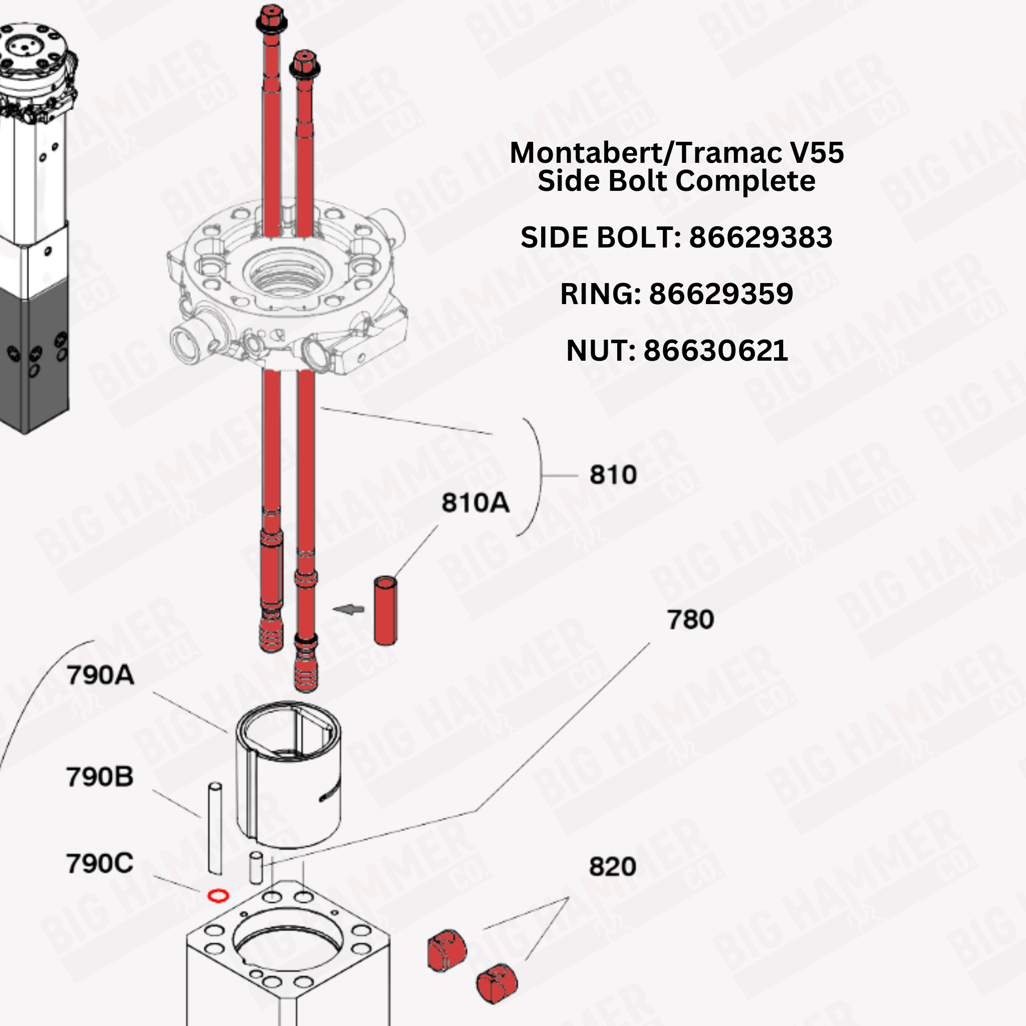 Montabert/Tramac V55 Side Bolt Complete