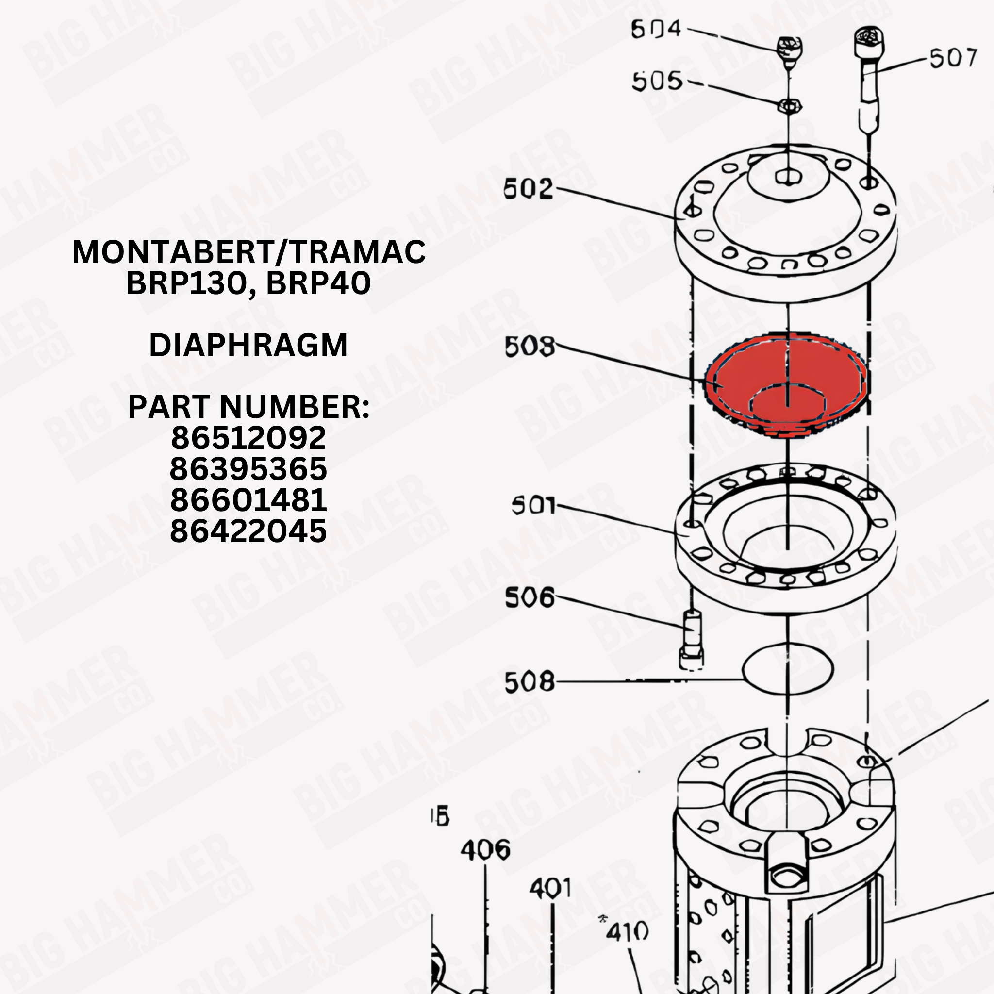 Montabert BRP130, BRP140 Diaphragm