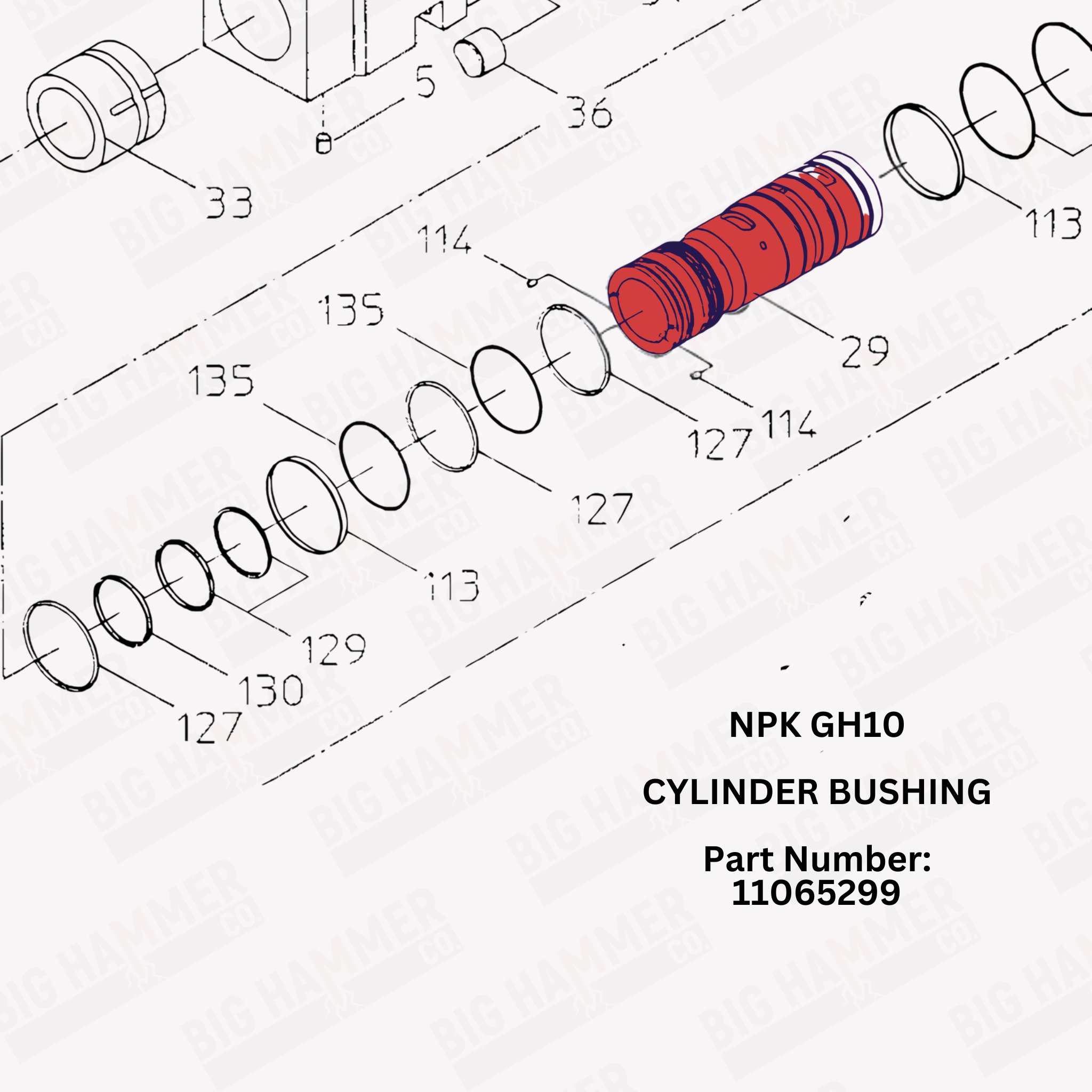 NPK GH10 Cylinder Bushing