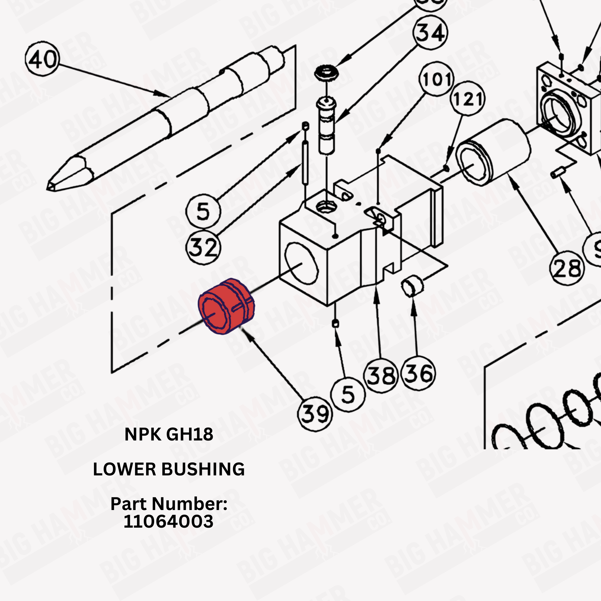 NPK GH18 Lower Bushing