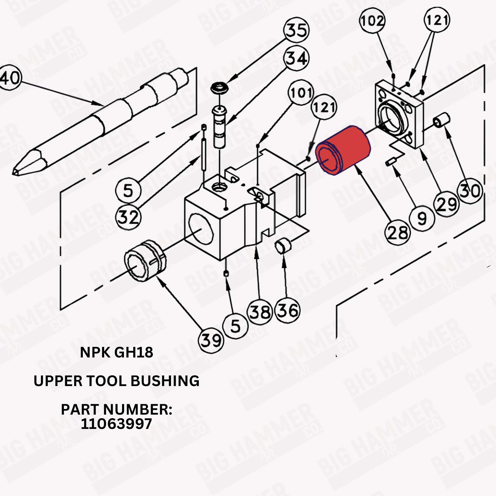 NPK GH18 Upper Bushing