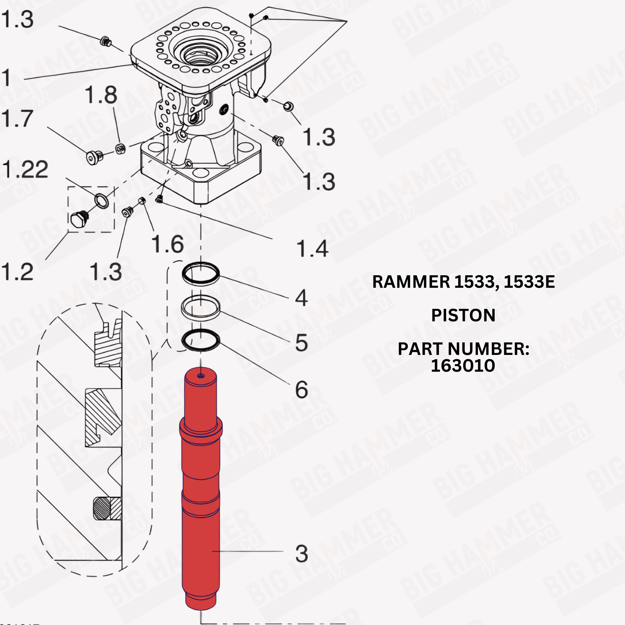 Rammer 1533, 1533E Piston