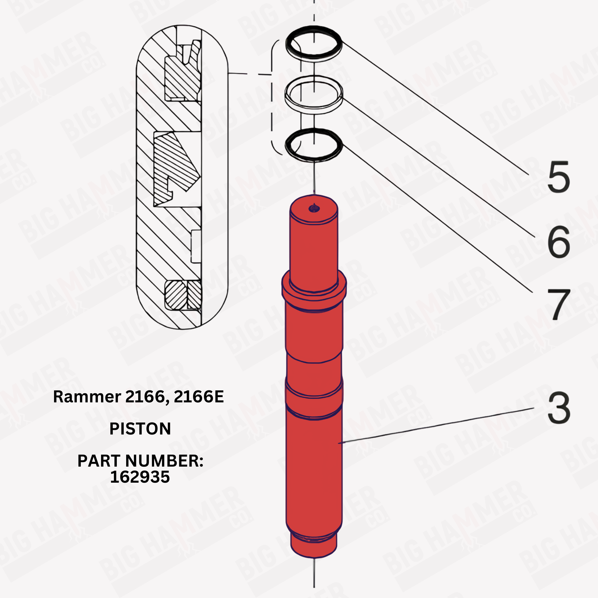 Rammer 2166, 2166E Piston