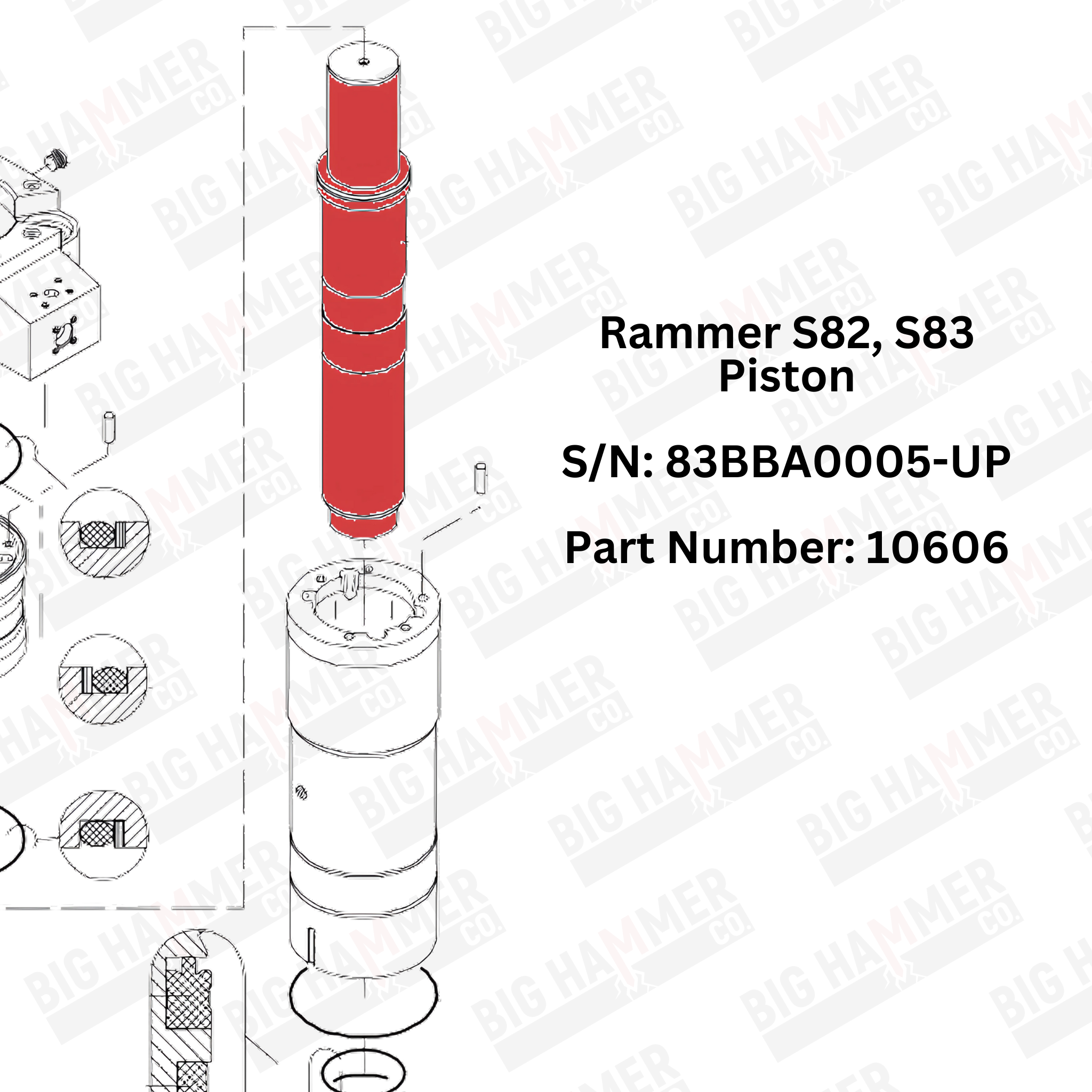 Rammer S82, S83 Piston