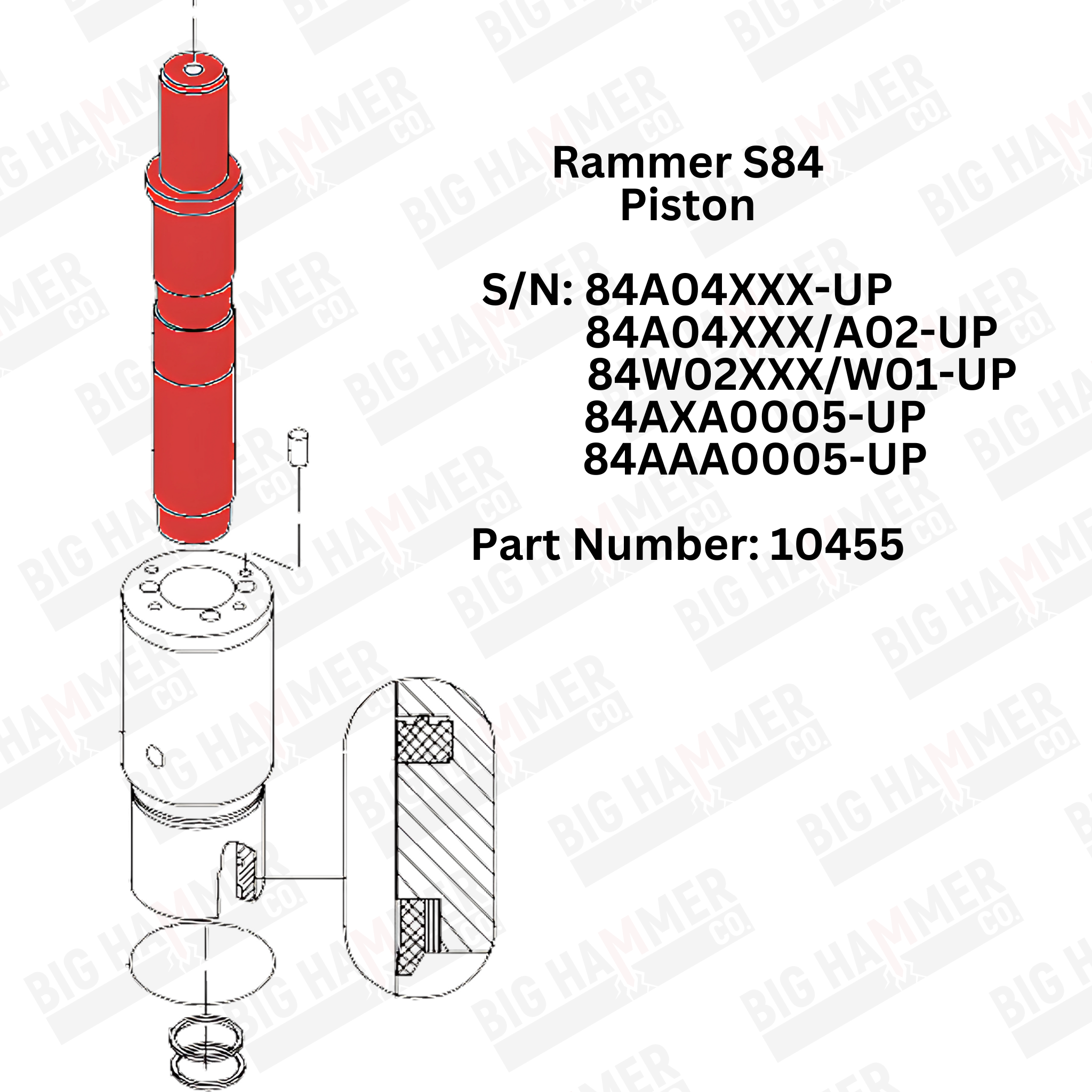 Rammer S84, S84W Piston