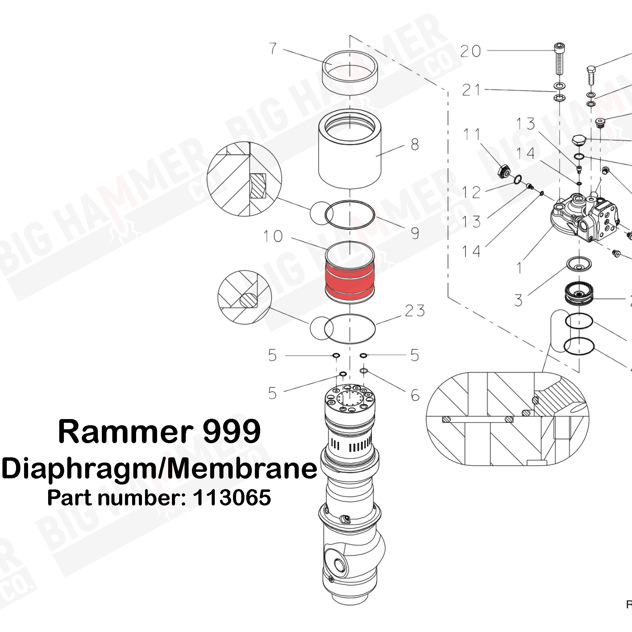 Rammer 999, 999 City, 999 Scaling, 999E, S26 HP Membrane/Diaphragm