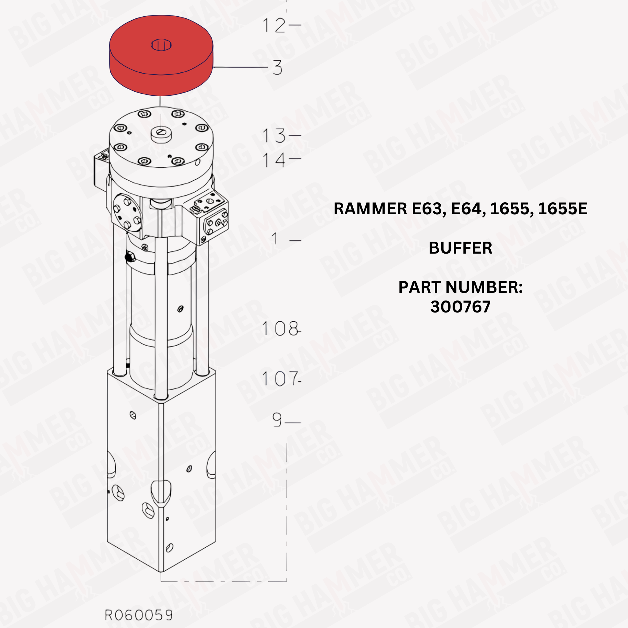 Rammer E63, E64, 1655, 1655E Buffer