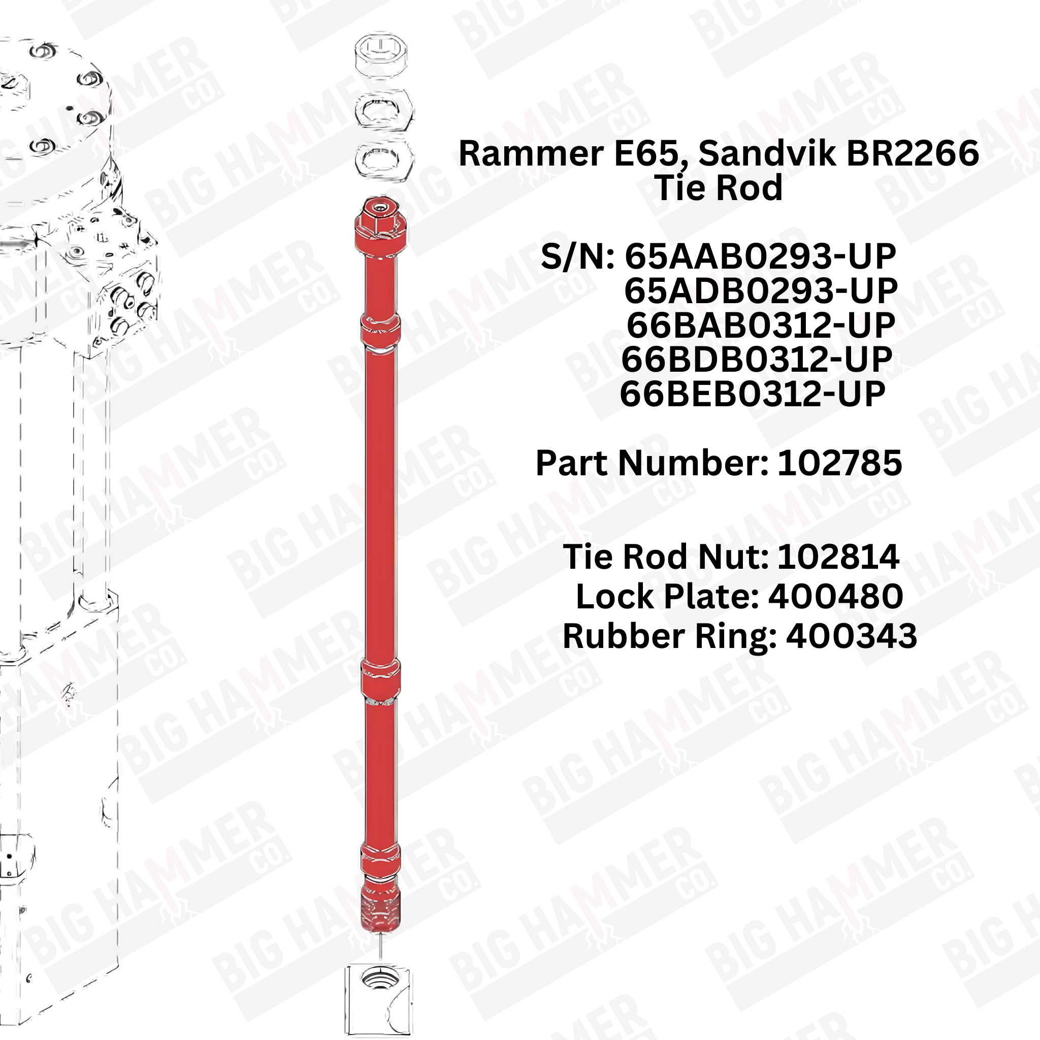 Rammer E65, Sandvik BR2266 Side Bolt Complete