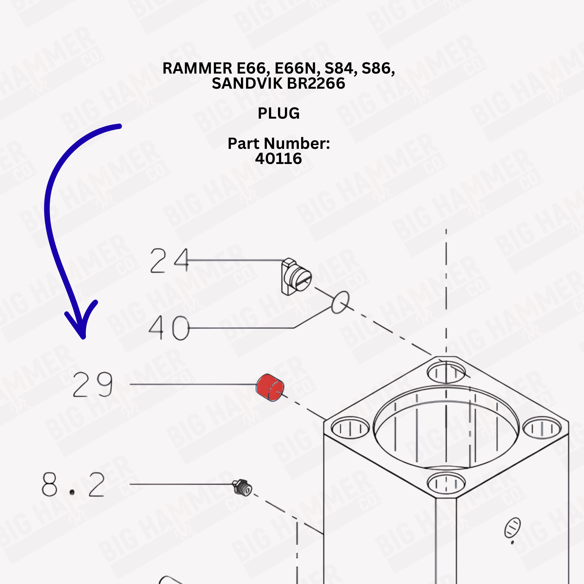 Rammer E66, E66N, S84, S86, Sandvik BR2266 Plug