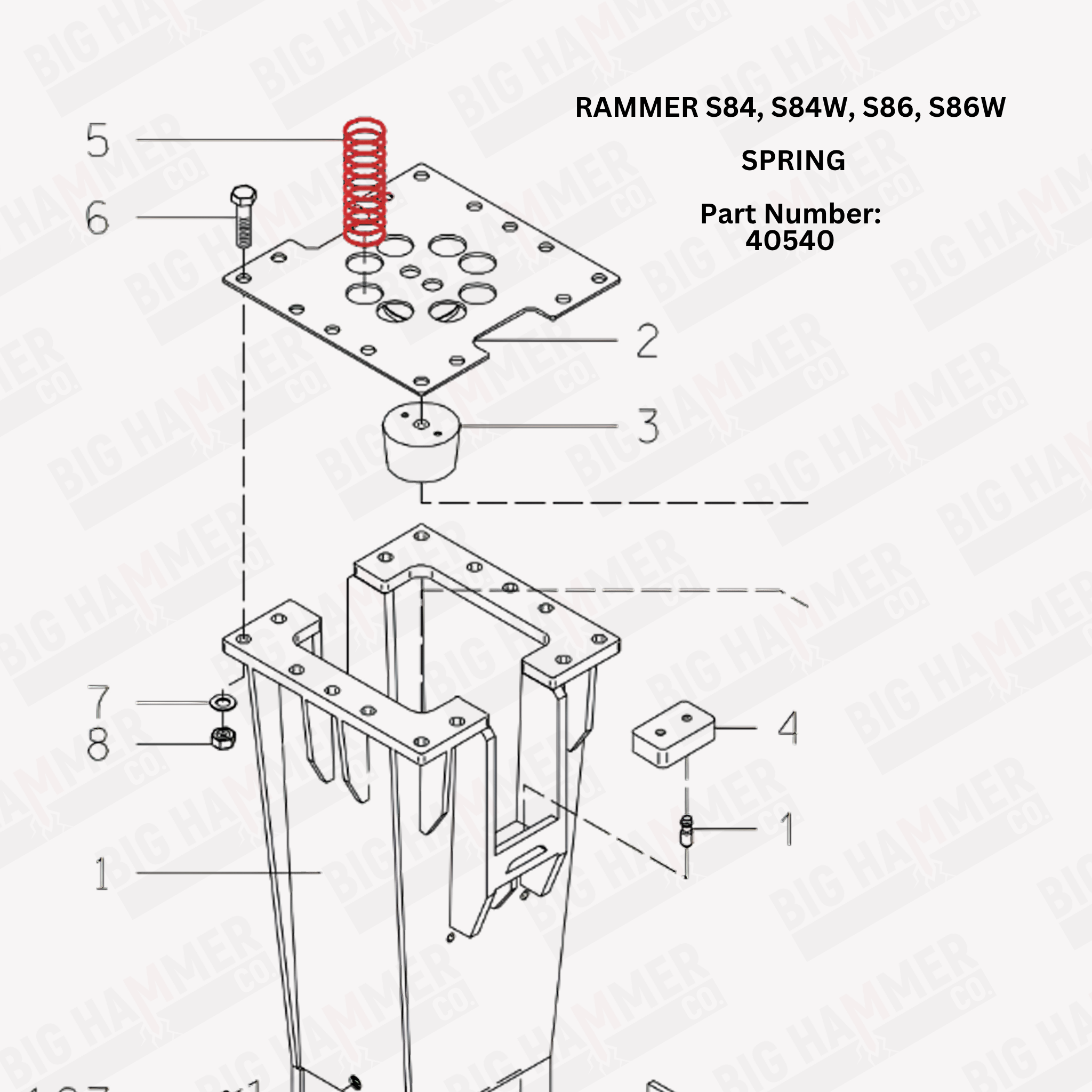 Rammer S84, S84W, S86, S86W Spring