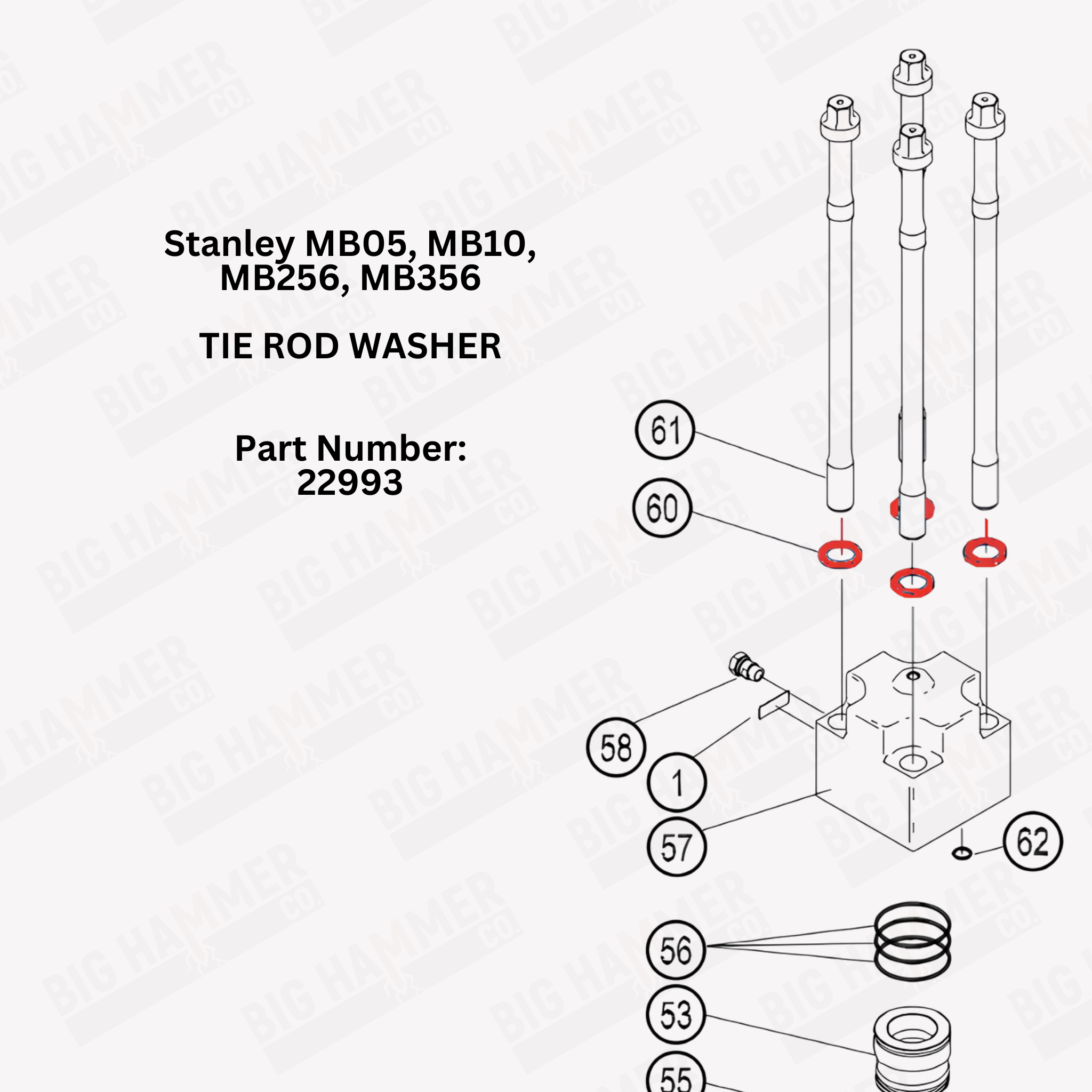 Stanley MB05, MB10, MB256, MB356 Tie Rod Washer