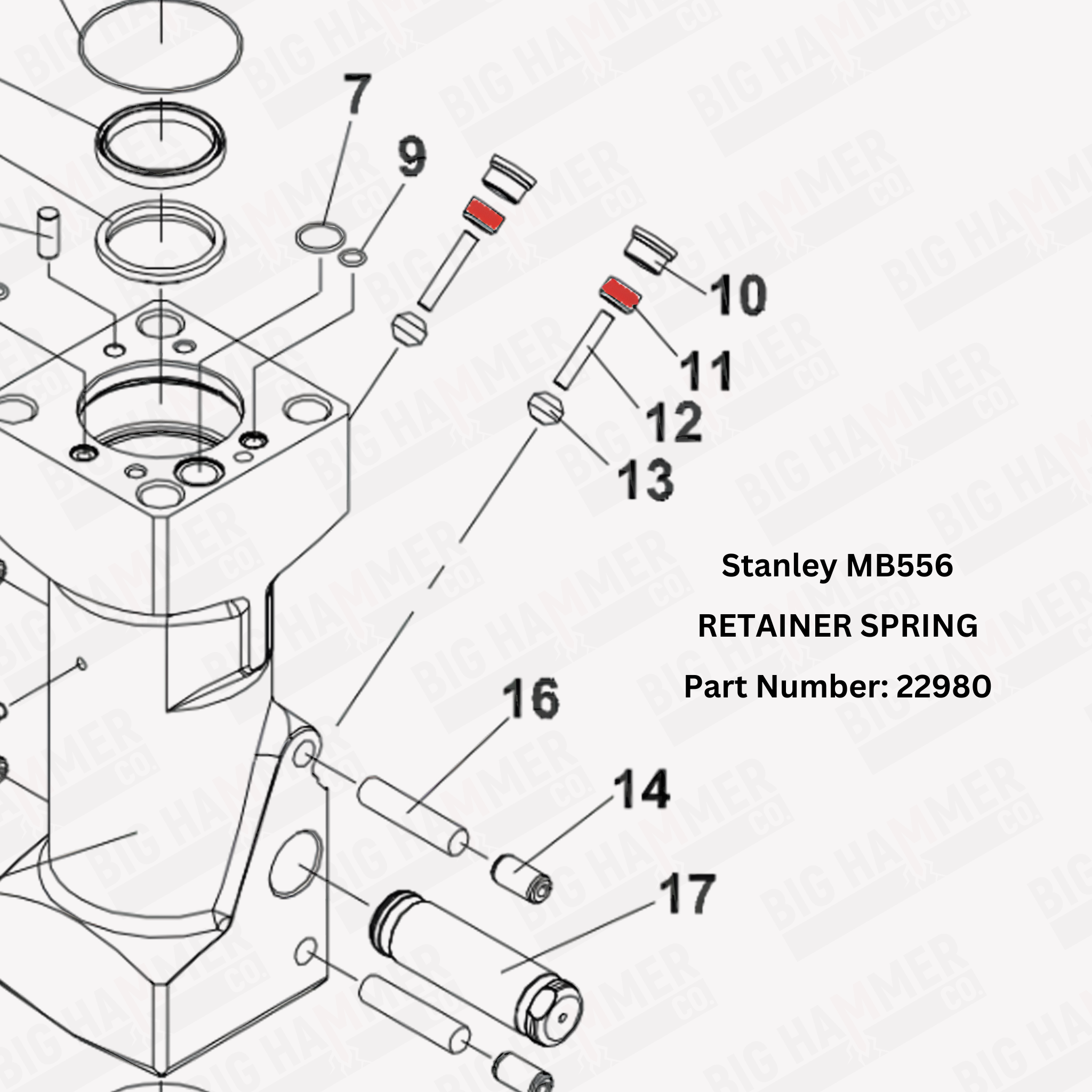 Stanley MB556, MB05, MB05E00, MB05S02, MB05S04, MB05S05 Retainer Spring