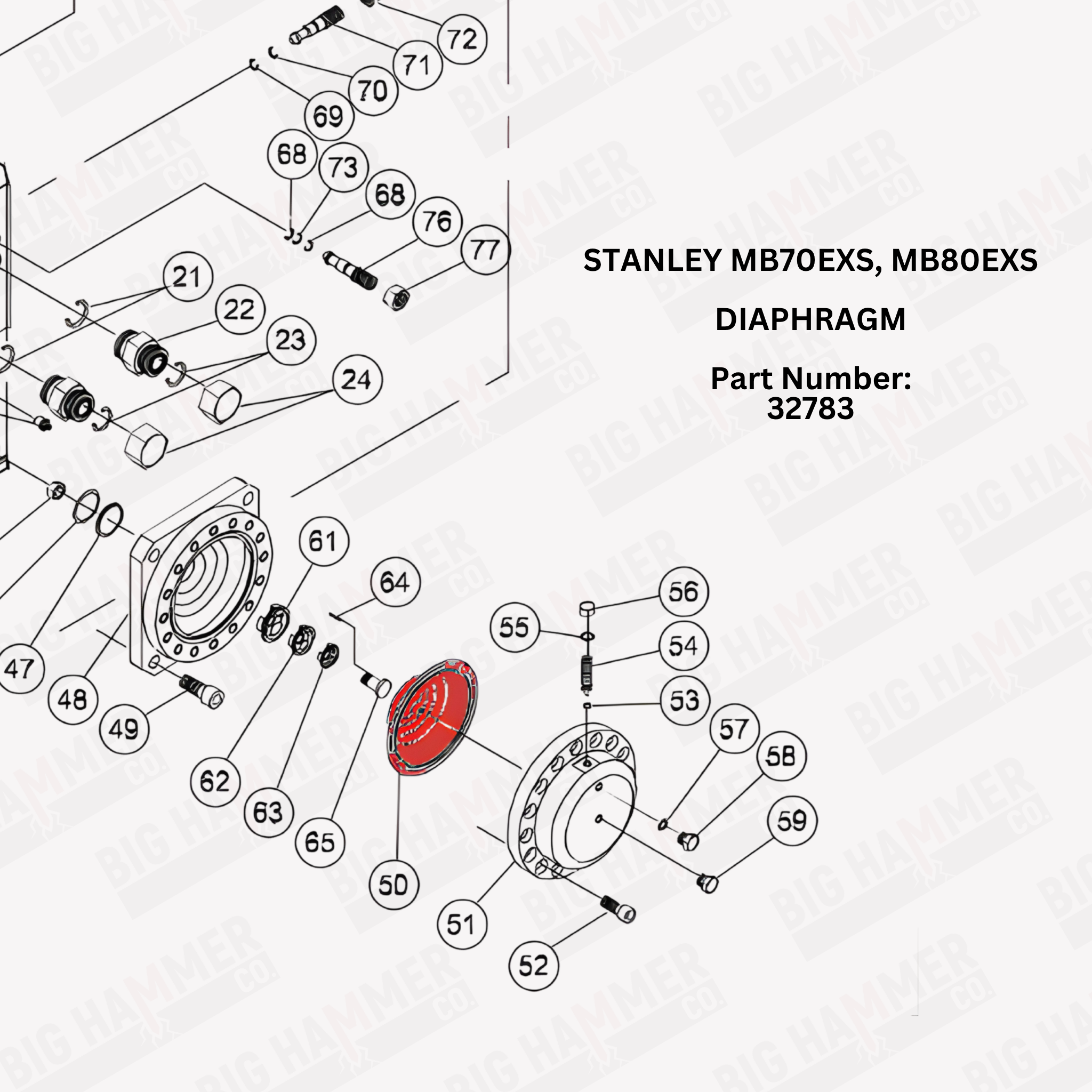 Stanley MB70EX, MB70EXS, MB80EXS Diaphragm