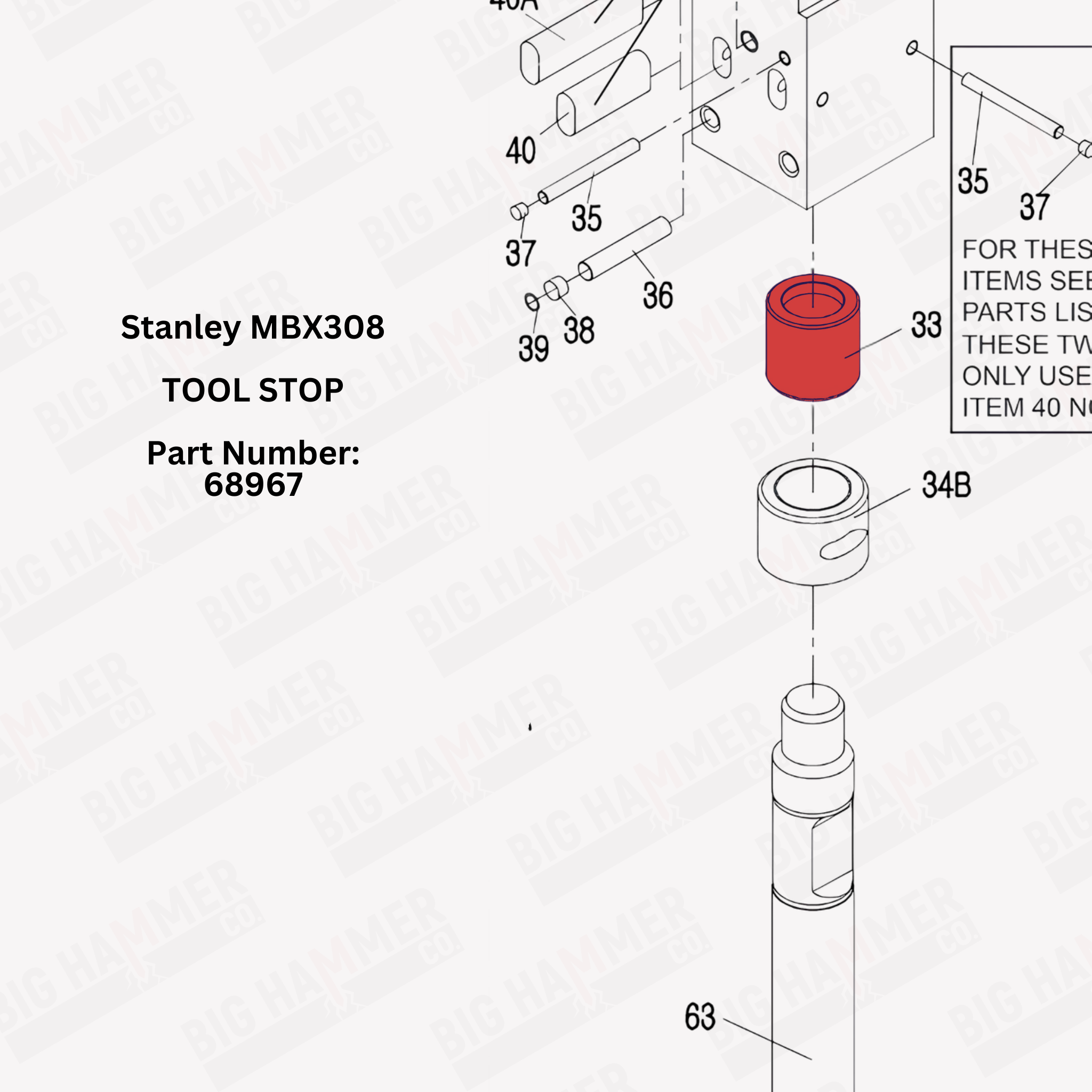 Stanley MBX308 Tool Stop