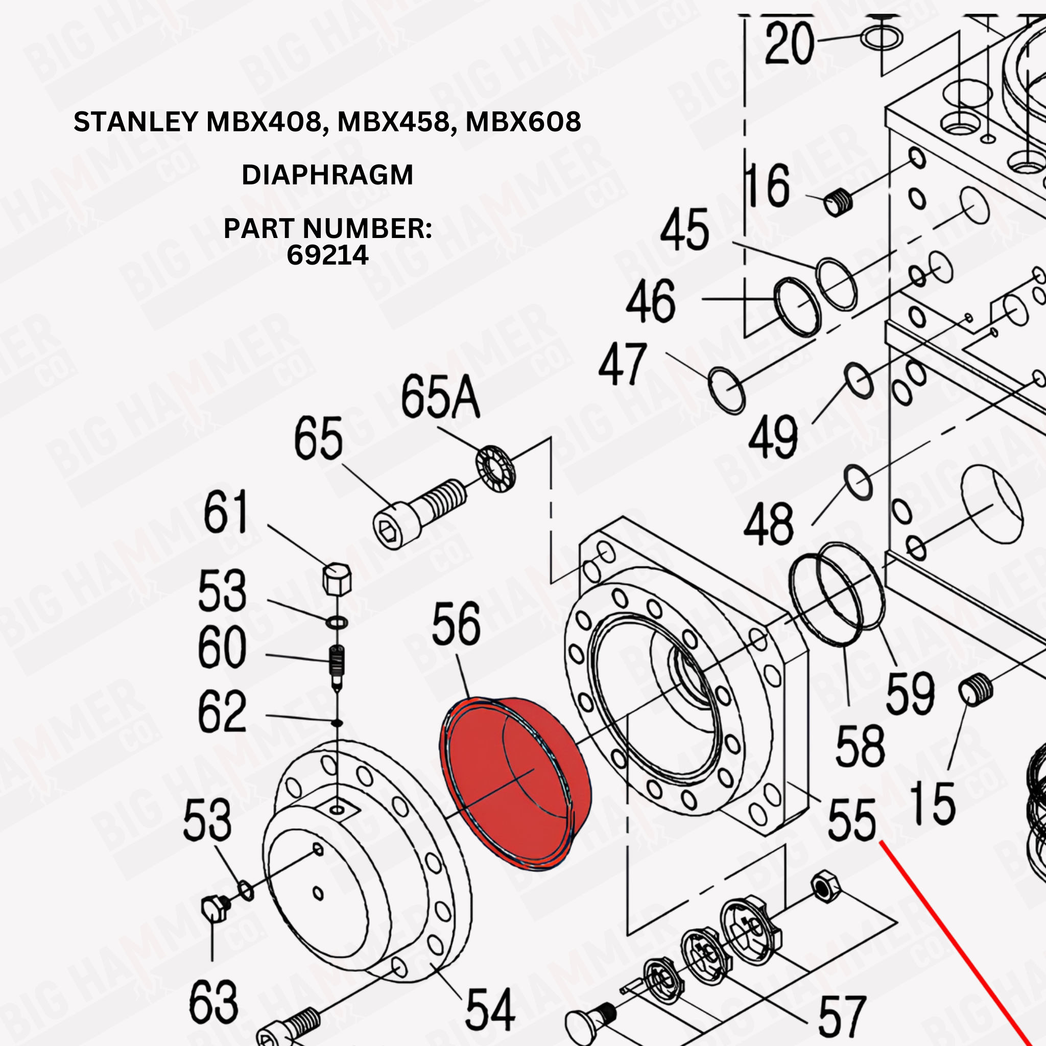 Stanley MBX408, MBX458, MBX608 Diaphragm