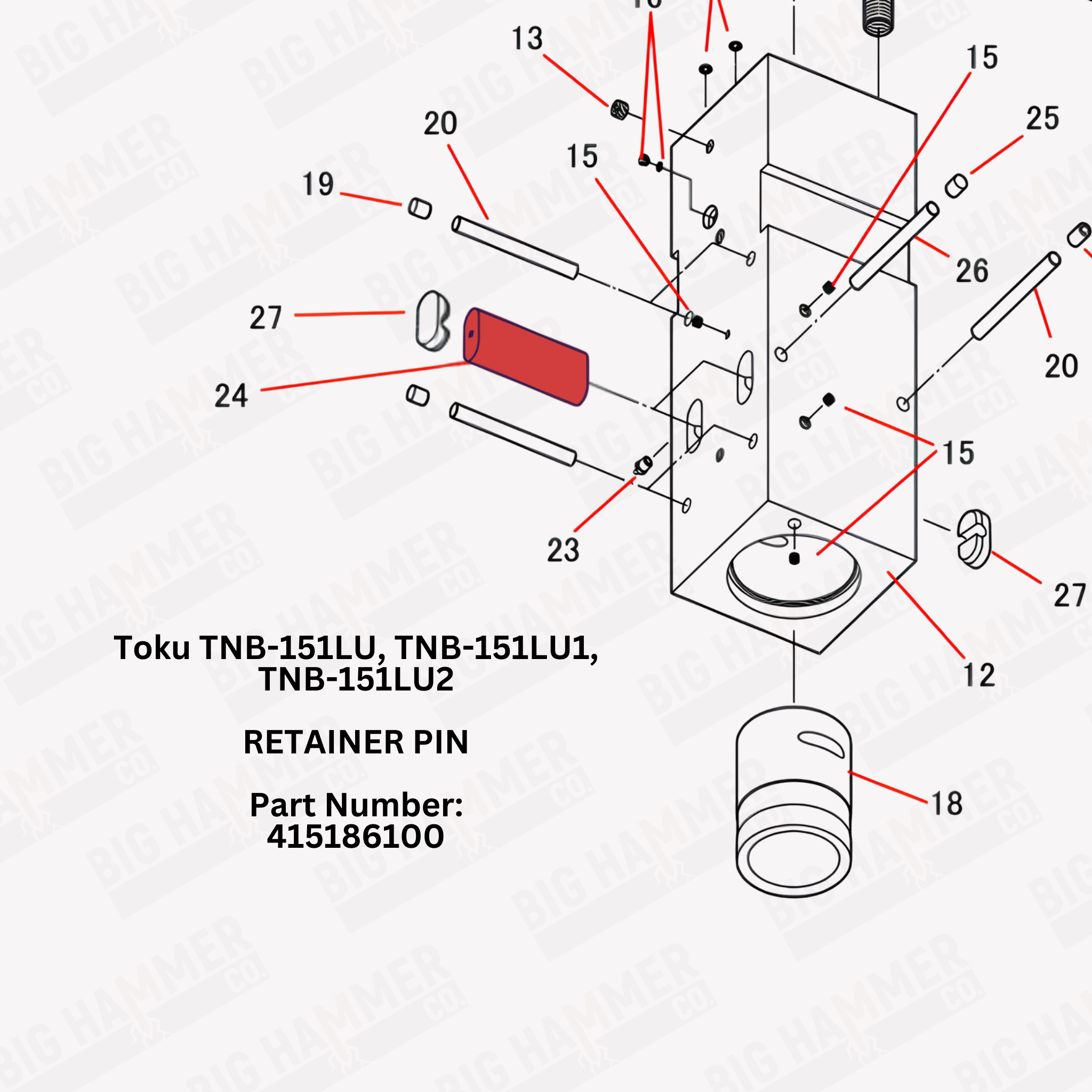 Toku TNB-151LU, TNB-151LU1, TNB-151LU2 Retainer Pin